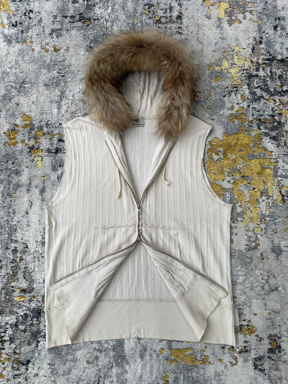 Beauty Beast DISTRESSED VEST FUR ZIP UP HOODIE IF SIX WAS NINE LGB STYLE Size US L / EU 52-54 / 3 - 5 Thumbnail