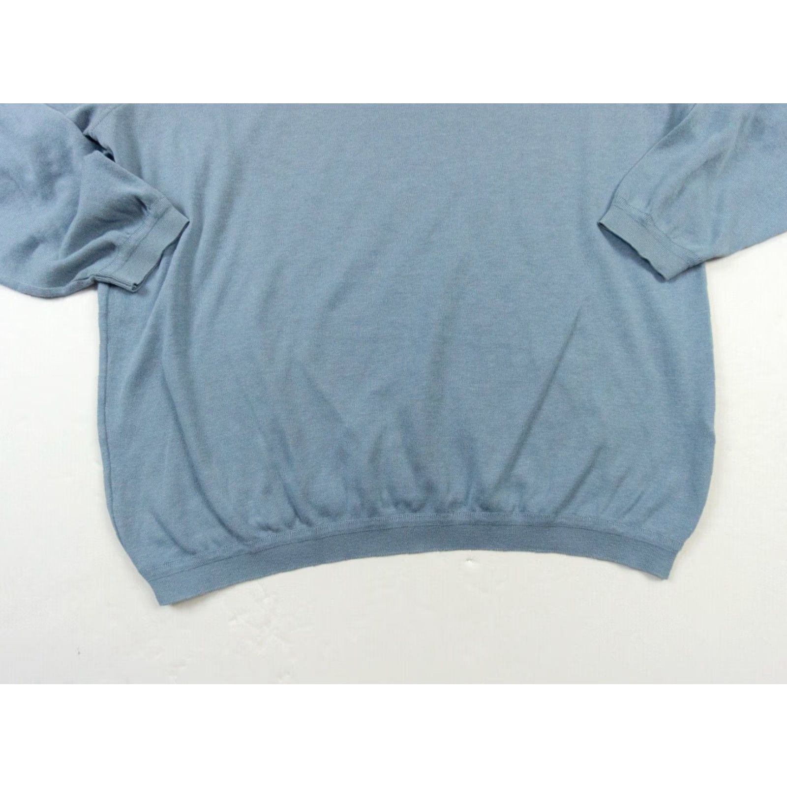 Vintage Maus & Hoffman Men Sweater Pullover Mock Neck Lightweight Blue Medium Regular Knit Cotton Polyester Fall Spring Summer Winter Classic Preppy Size US M / EU 48-50 / 2 - 3 Thumbnail