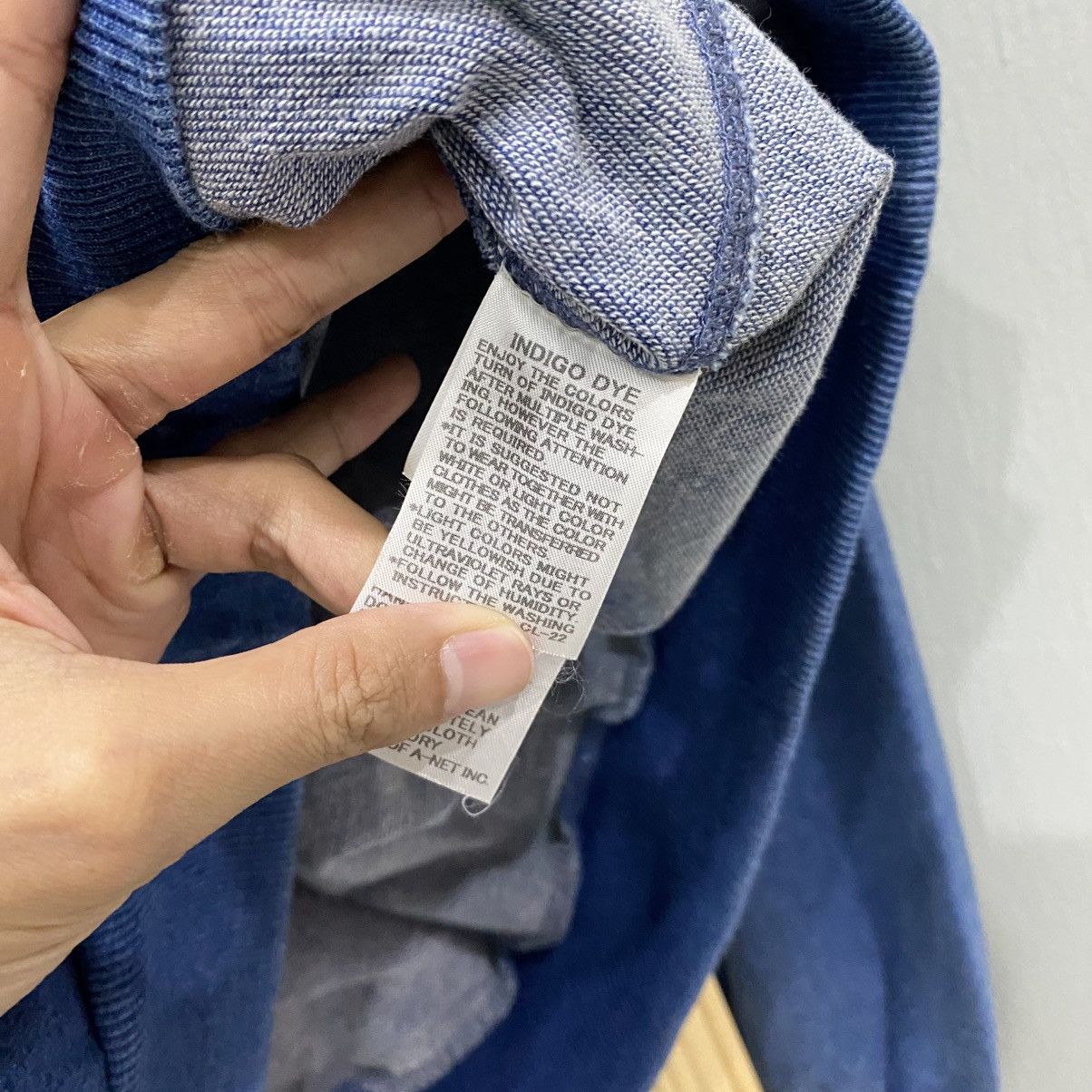 Ne-Net Vintage Ne-Net (Issey Miyake) Indigo Dye Full-Zip Sweatshirt Size US L / EU 52-54 / 3 - 12 Thumbnail