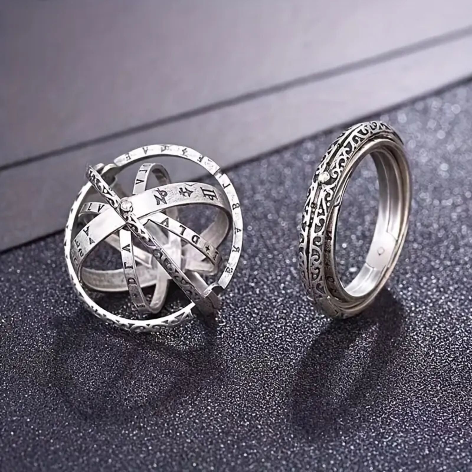 Other The Explorer Silver Astronomical Sphere Ring Pendant Charm 9 Size ONE SIZE - 1 Thumbnail