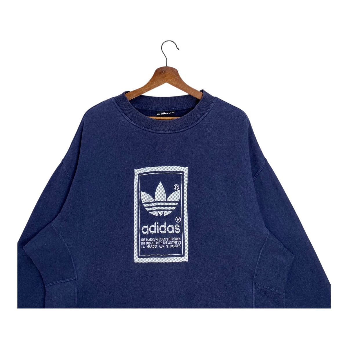 Adidas Vintage Adidas 90s Trefoil Oversized Sweatshirt Blue 2XL Size US XXL / EU 58 / 5 - 2 Thumbnail