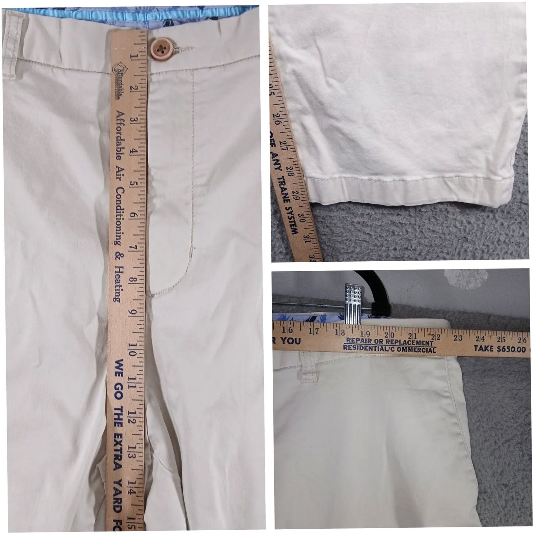 Tommy Bahama Tommy Bahama Boracay Chino Pants Cotton Blend Stretch 46x30 Khaki Stone Casual, Travel Mens Big & Tall 46 Ivory Solid 90s Era Not Applicable Size US 30 / EU 46 - 5 Thumbnail