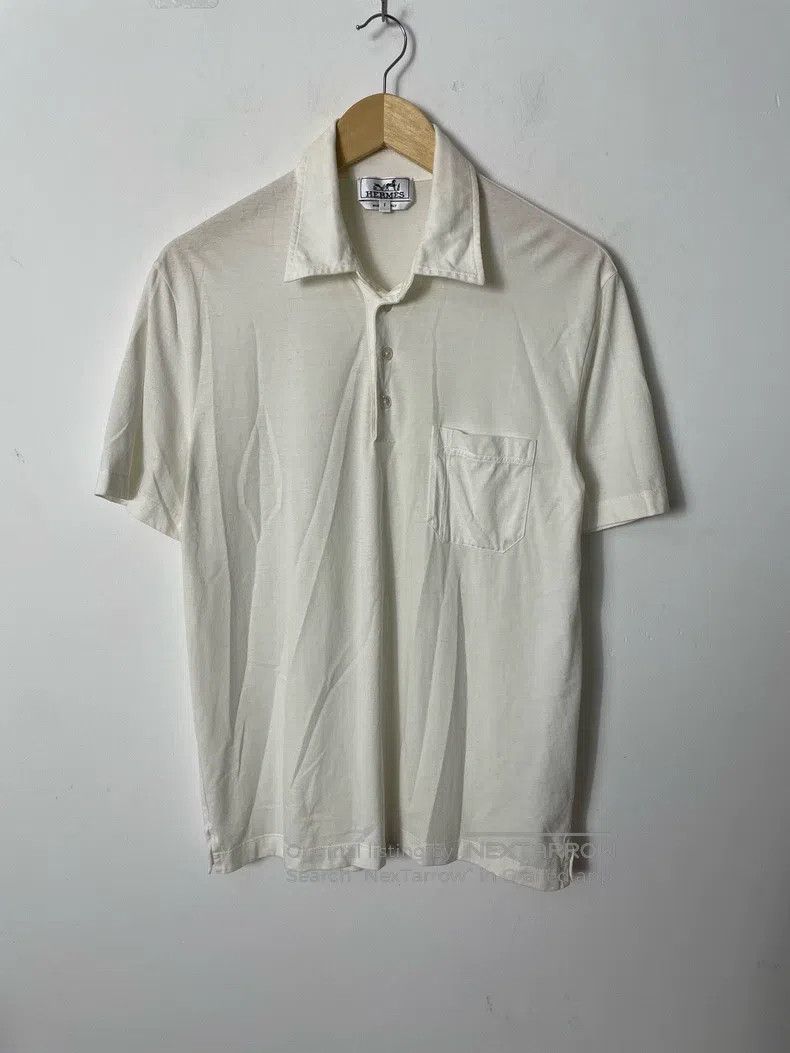 Hermes Hermes White Polo Shirt Size S / US 4 / IT 40 - 1 Thumbnail