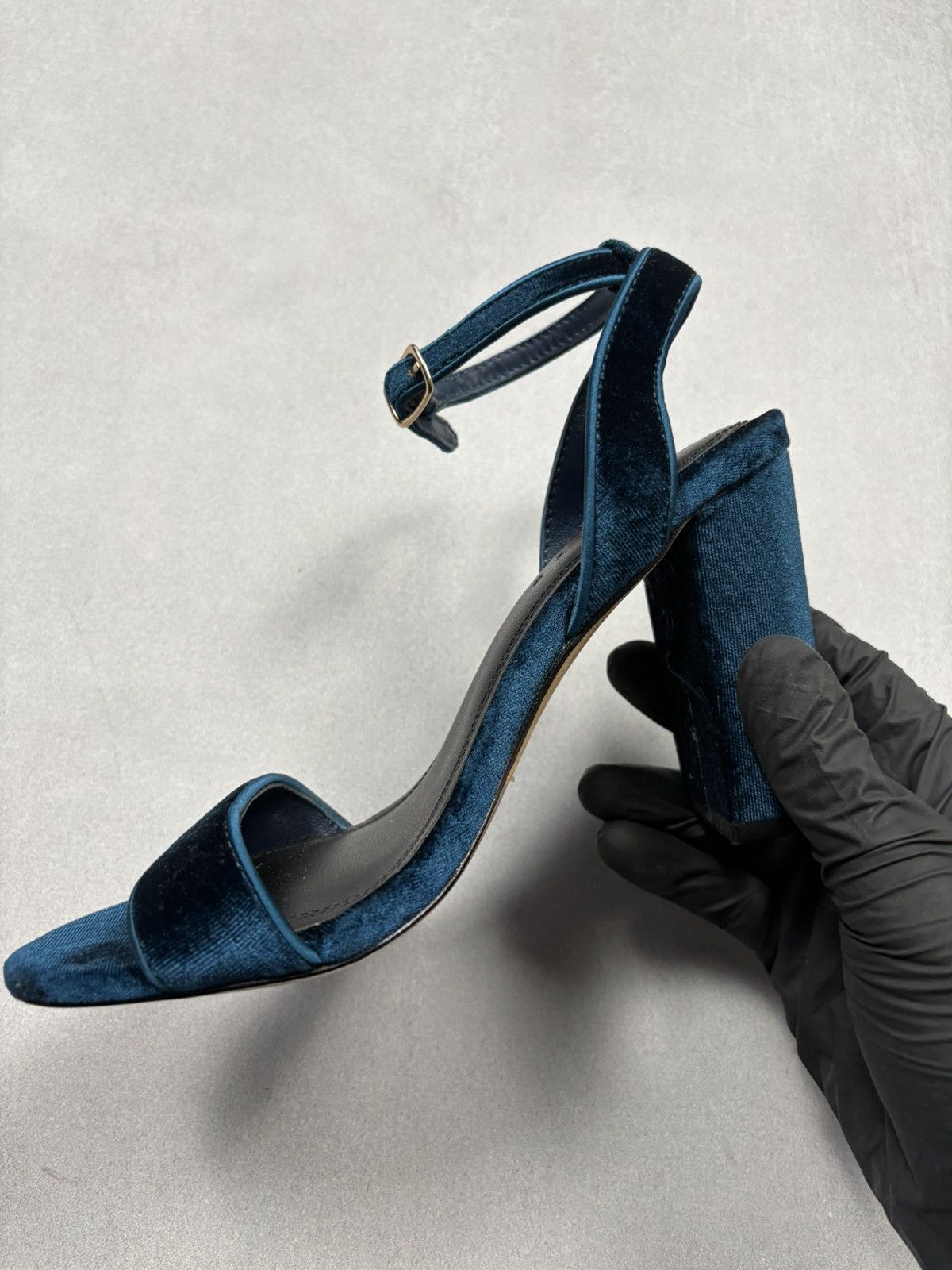 Sandro Sandro Velvet Block Heel Sandals Blue Ankle Strap EU36 Paris Size US 6 / IT 36 - 16 Thumbnail
