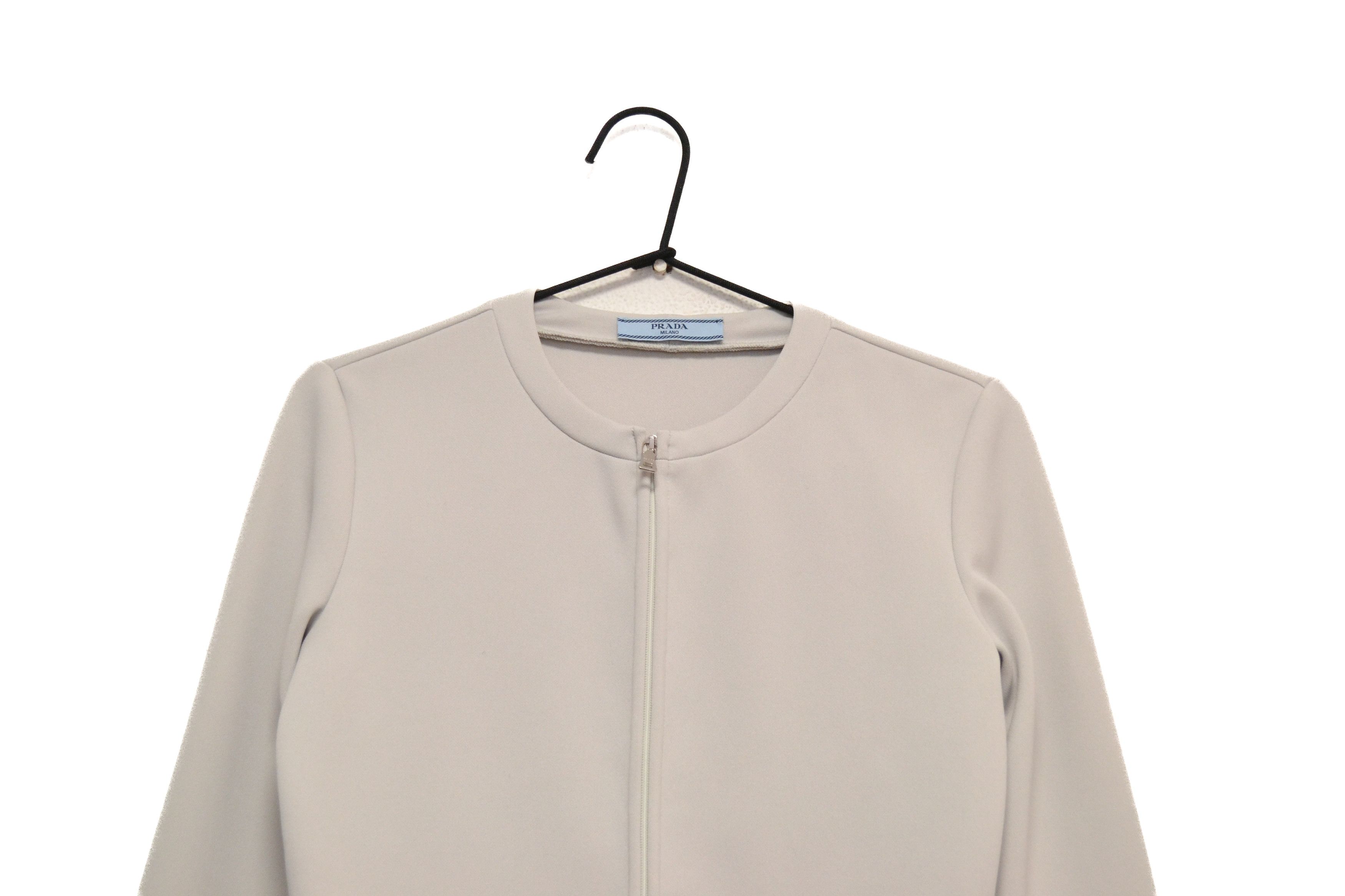 Prada PRADA Milano Designer Women’s Full Zip Gray Jacket Size L / US 10 / IT 46 - 2 Thumbnail