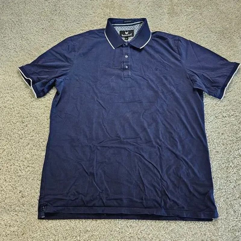 Other Buttercloth Icy Cotton Polo Mens Navy Blue Extra Large XL Size US XL / EU 56 / 4 - 3 Thumbnail