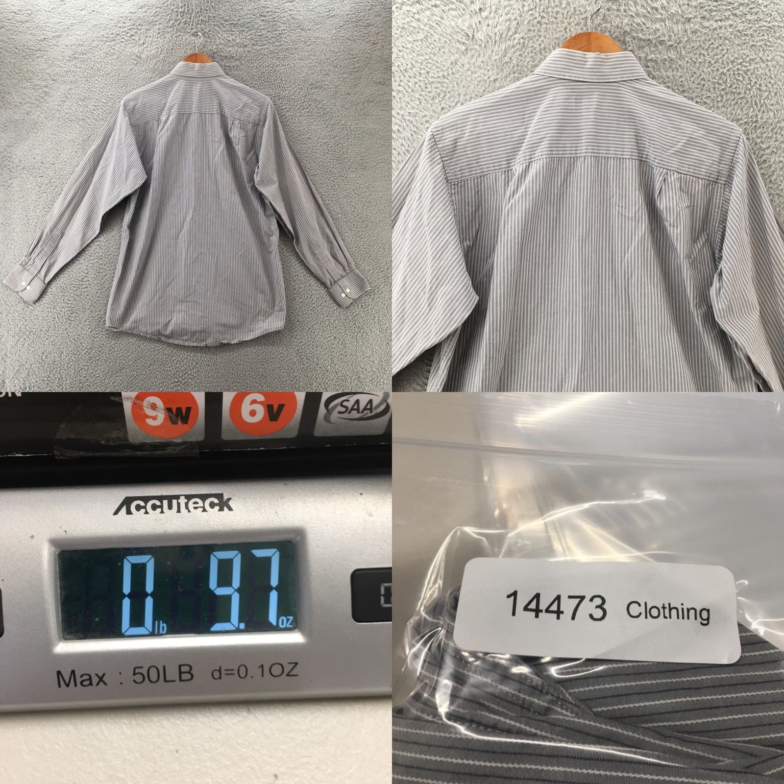 Calvin Klein Calvin Klein Button Up Shirt Mens M Gray Cotton Long Sleeve Chest Pocket Stripe Shirt Size US M / EU 48-50 / 2 - 8 Thumbnail