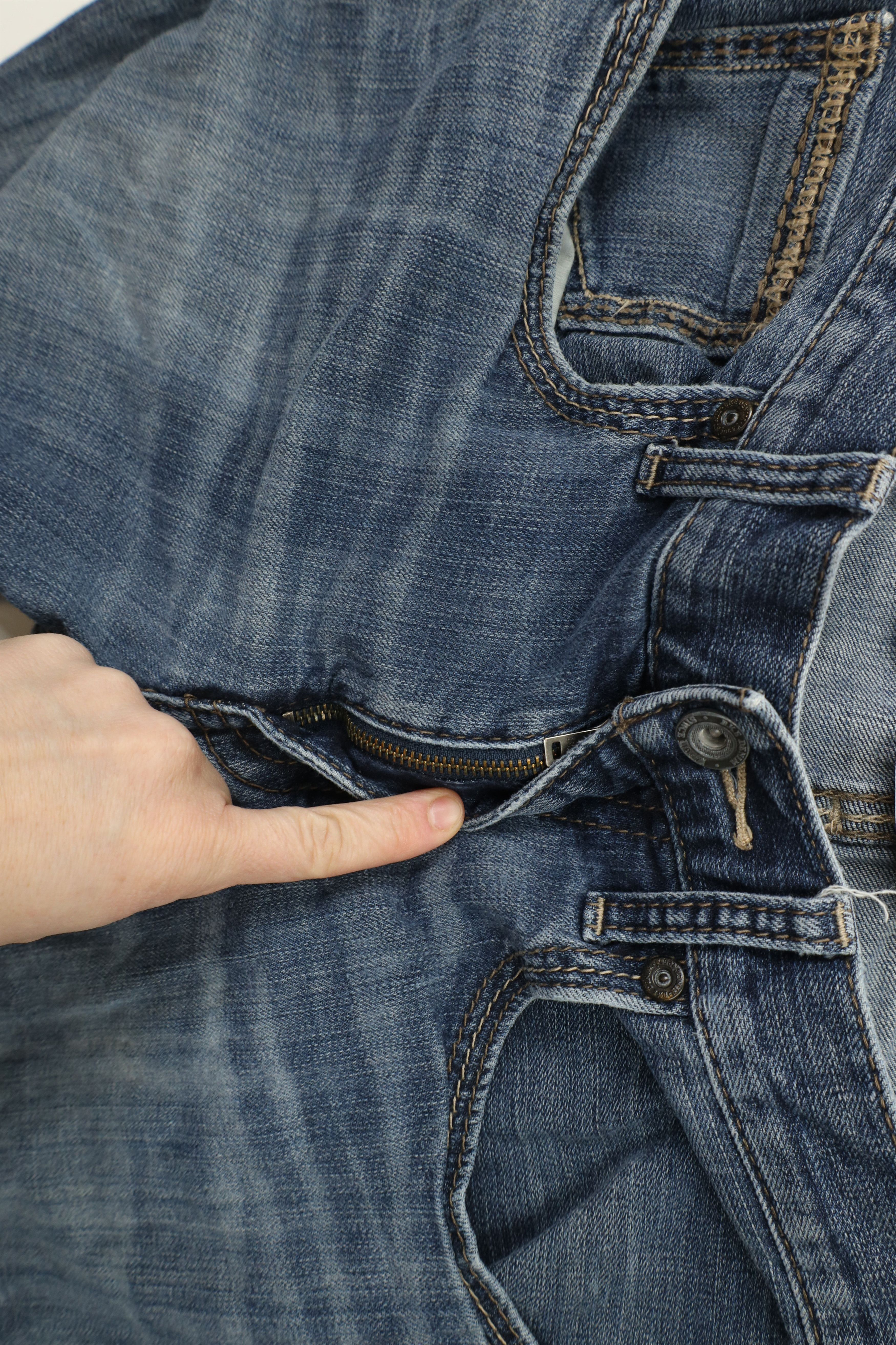 Vintage Buckle BKE Thick Stitch Jake Straight Leg Denim Jeans Blue Size US 33 - 8 Thumbnail