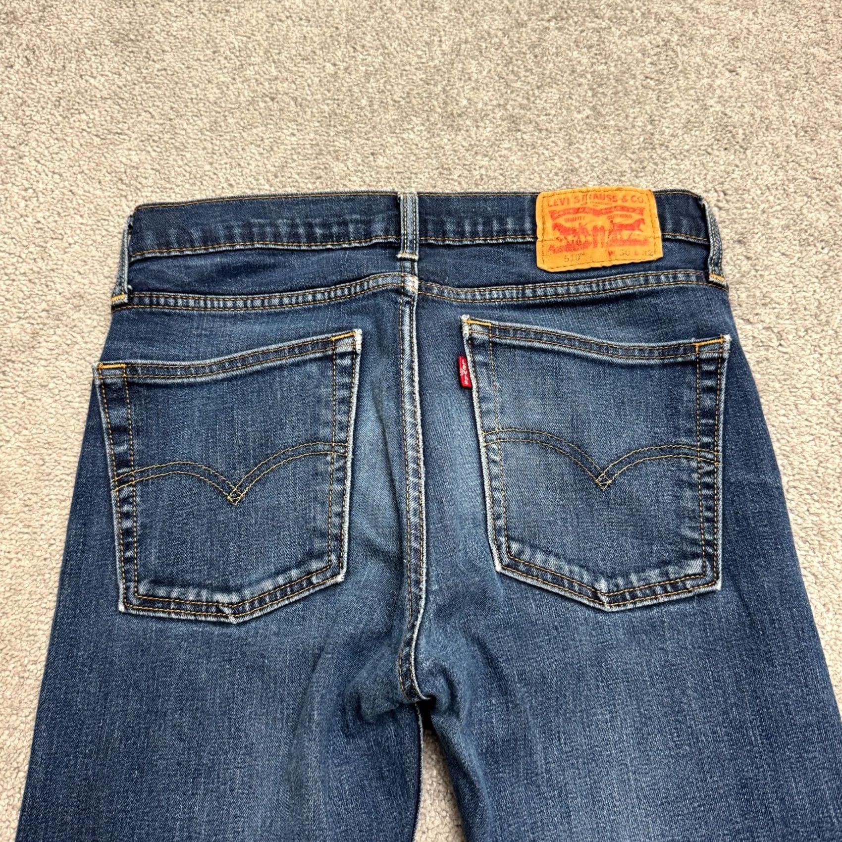 Levi's Levi's 510 Skinny Jeans Mens 30x32 Blue Dark Wash Cotton Stretch Casual Denim Pants Size US 34 / EU 50 - 4 Thumbnail