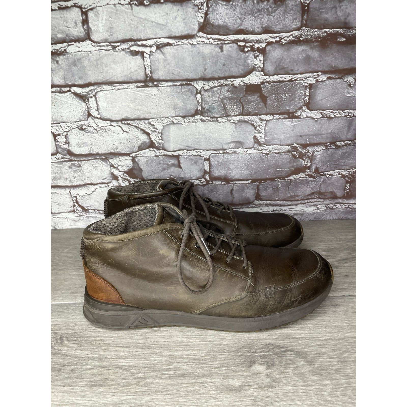 REEF Reef Rover Mid Brown Leather Casual Chukka Boots Shoes Men S Size US 11 / EU 44 - 15 Thumbnail