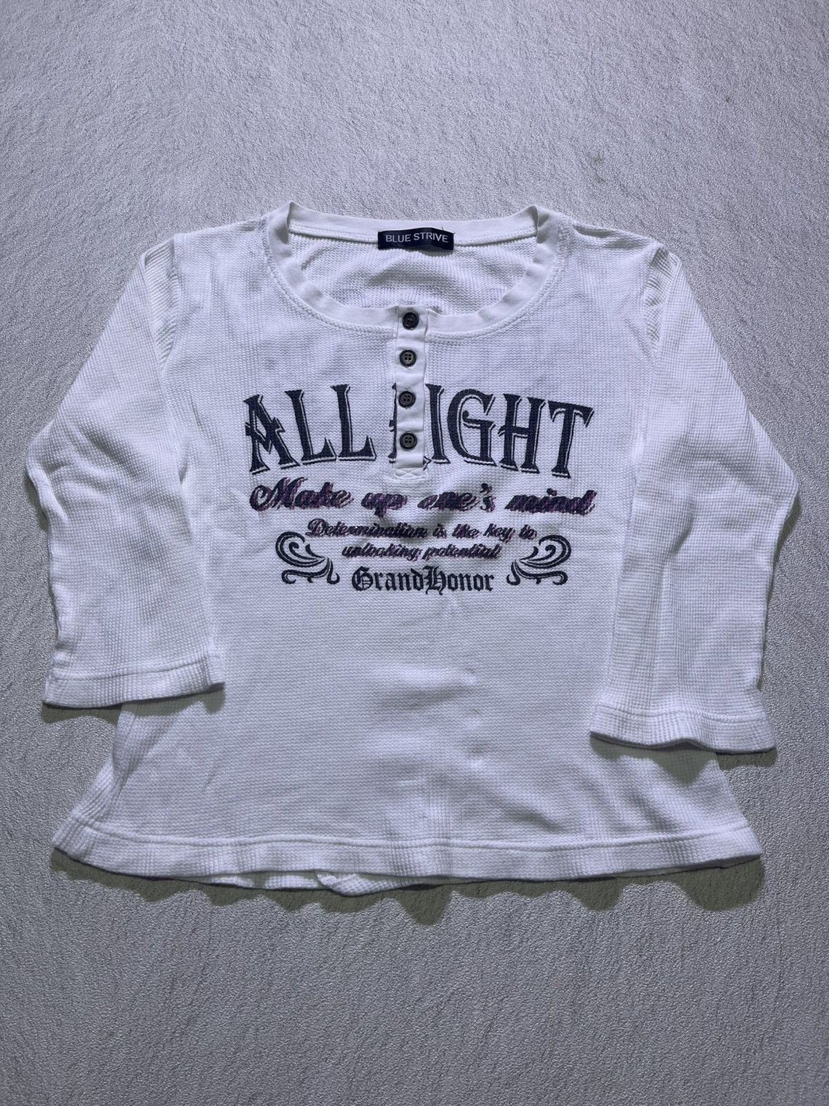 Japanese Brand Y2K BLUE STRIVE long sleeve tshirt women's Size M / US 6-8 / IT 42-44 - 1 Thumbnail