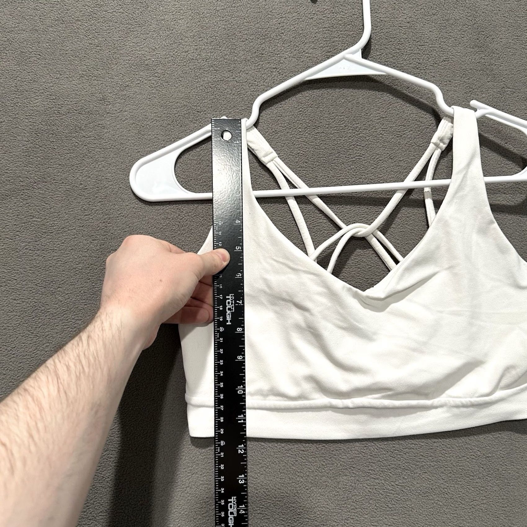 Athleta Athleta Solace Sports Bra Womens Size S White Strappy Crossback Nylon Blend Wireless EUC Size ONE SIZE - 4 Thumbnail