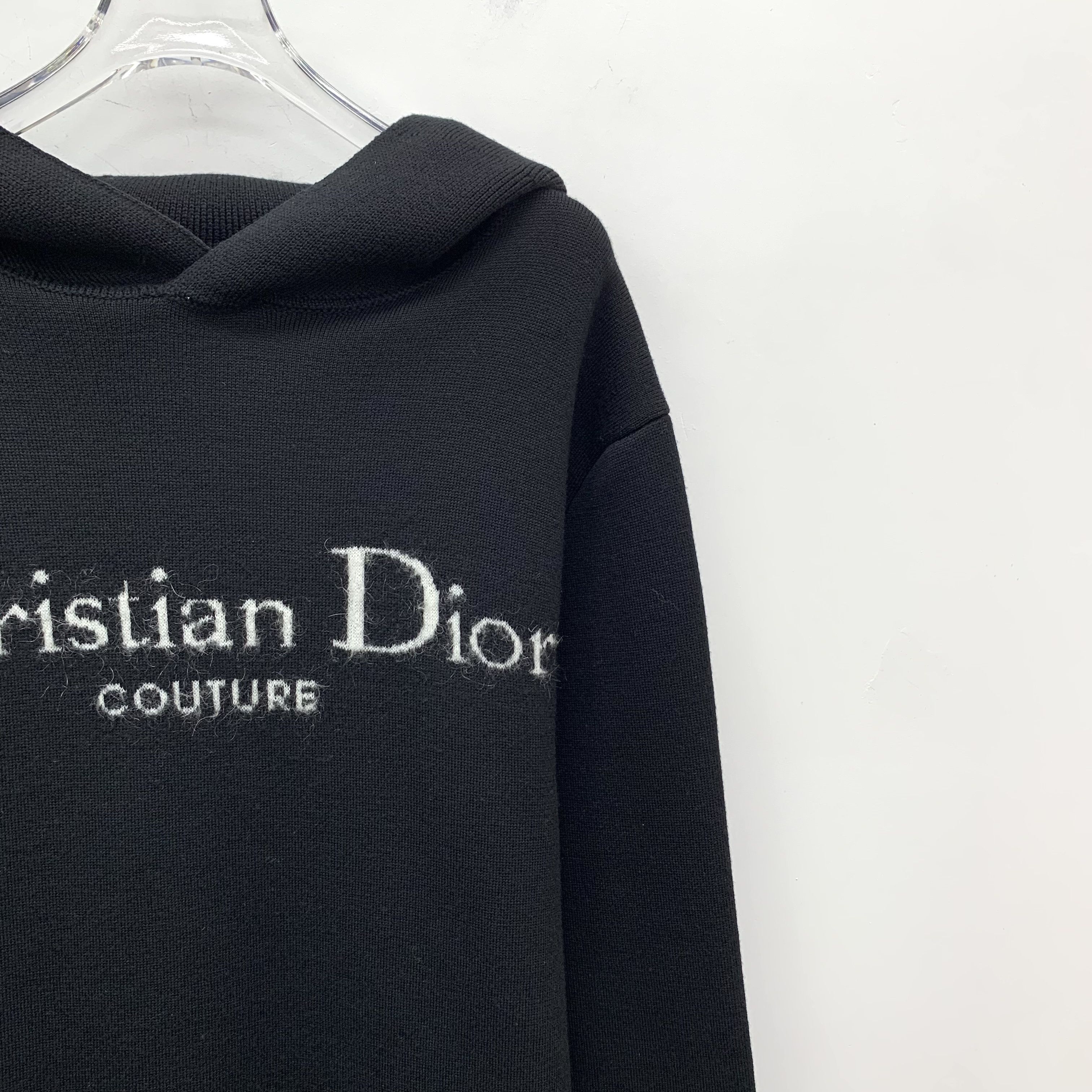Dior Dior Logo Intarsia Mohair Hoodie Black (XS) Size US XS / EU 42 / 0 - 3 Thumbnail