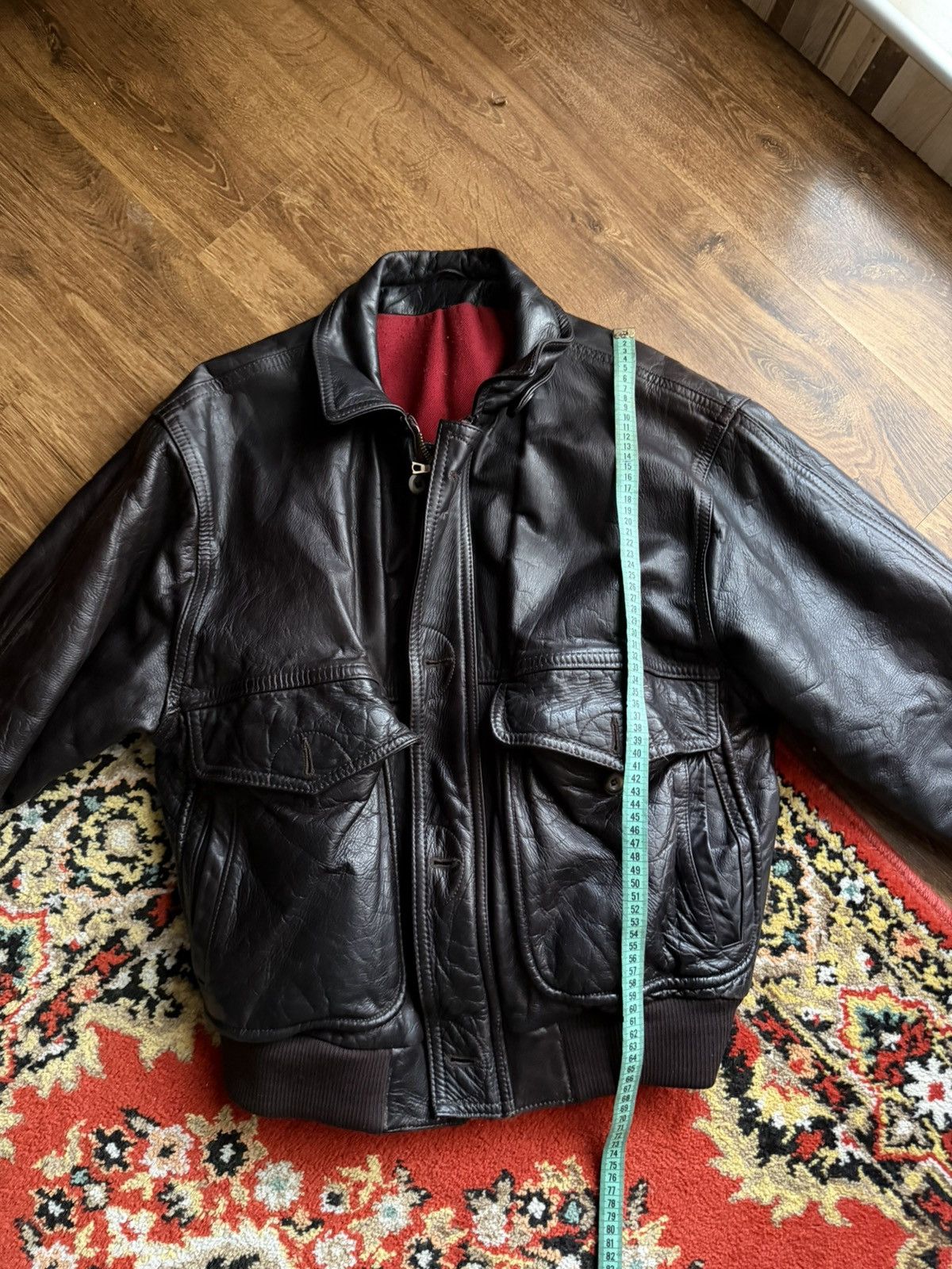 Other Vintage Y2K Black Bomber Leather Jacket Boxy Utility Size US L / EU 52-54 / 3 - 16 Thumbnail