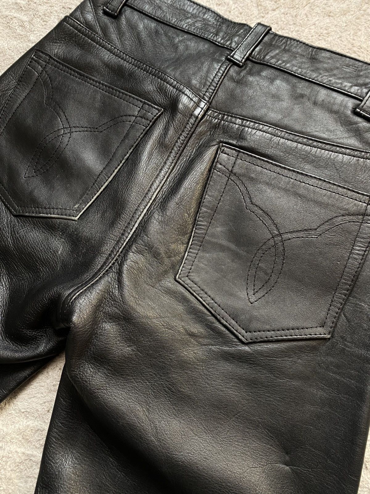 If Six Was Nine Real Leather Black Vintage Opium y2K pants Size US 29 - 7 Thumbnail