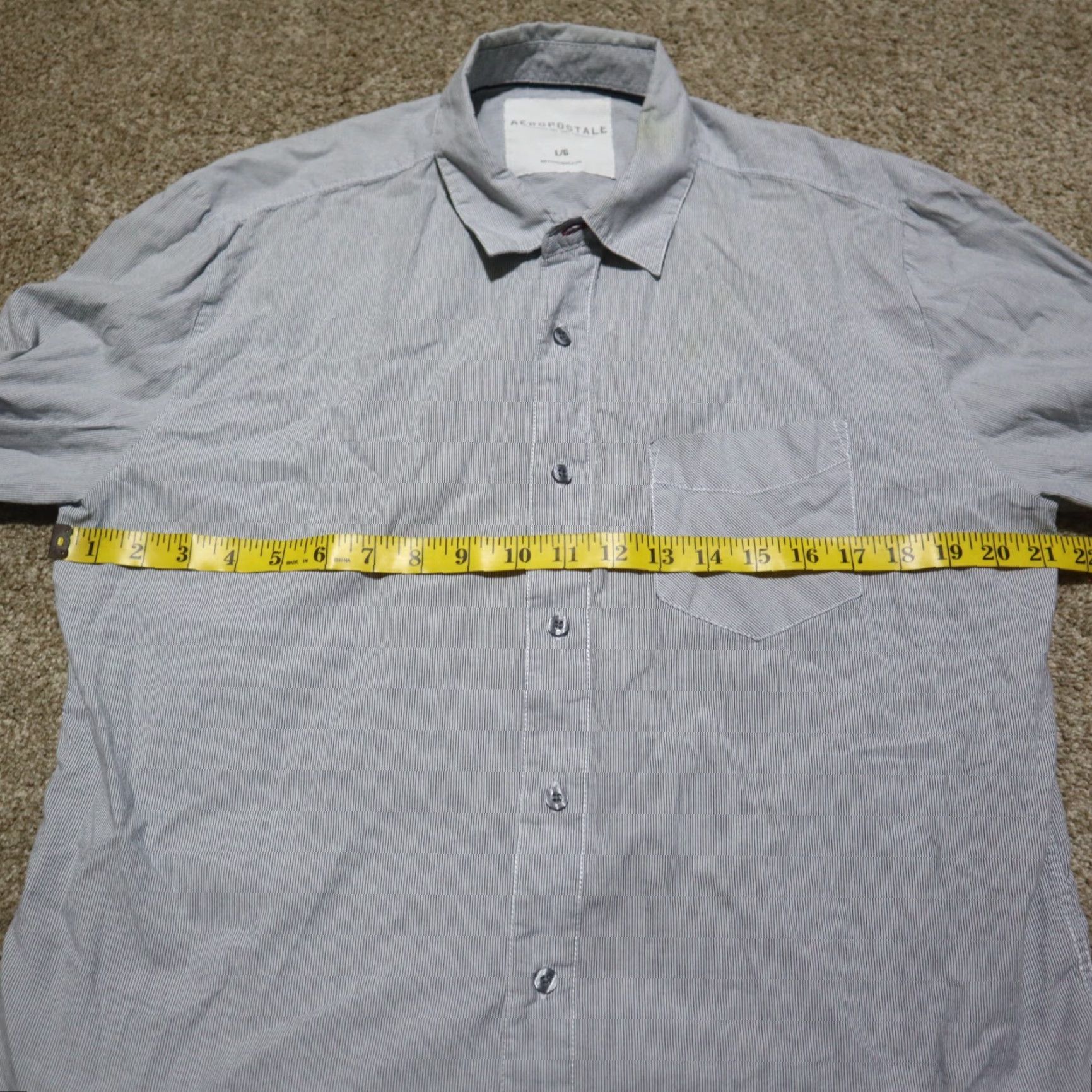 Vintage Aéropostale Shirt Mens L Gray Button-Up Casual Pocket Long Sleeve Shirt Size US L / EU 52-54 / 3 - 4 Thumbnail