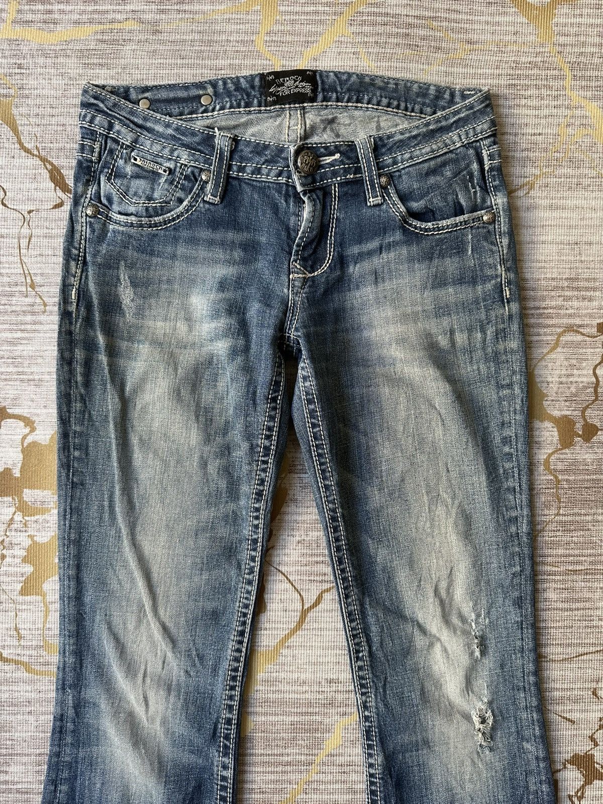 Tornado Mart FLARE Be/Rock For Express Distressed Denim Size 27" / US 4 / IT 40 - 6 Thumbnail