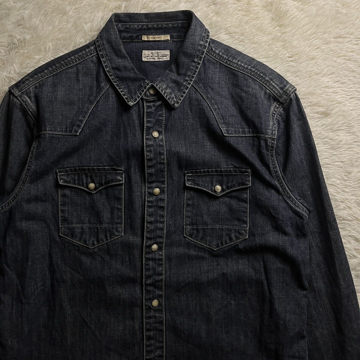 Allsaints Allsaints Snap-button Western Denim Shirt Size US M / EU 48-50 / 2 - 2 Thumbnail