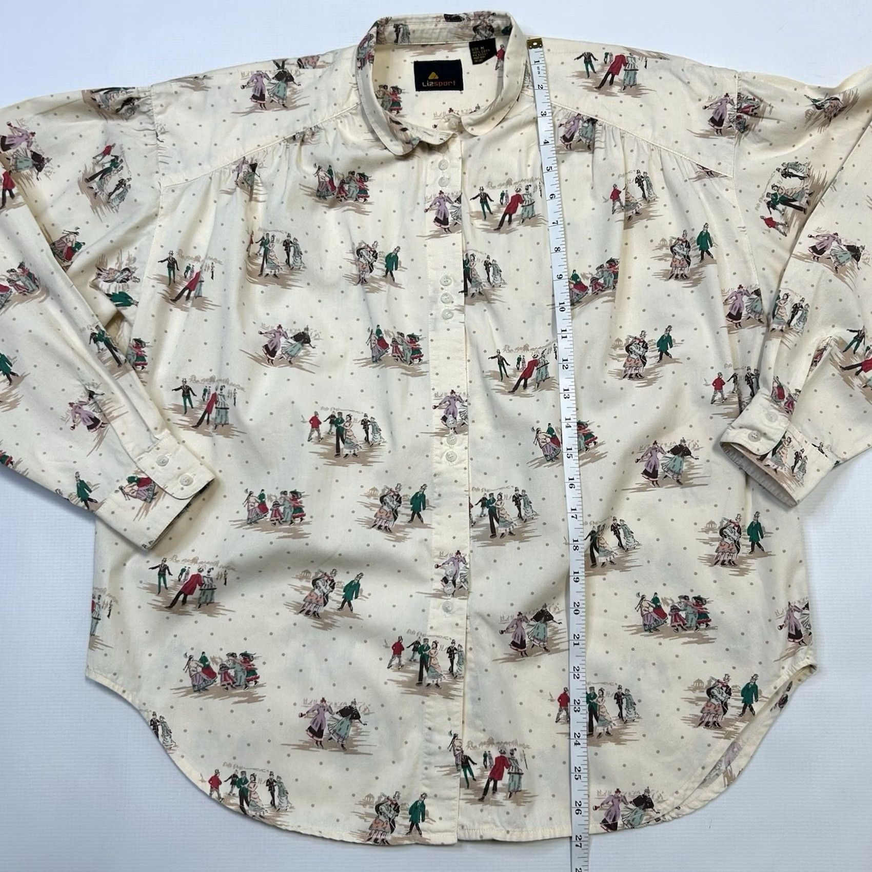 Vintage VINTAGE LizWear Pleated Shirt Womens M Button-Up Yellow Cottagecore 90s Bohemian Retro School Winter Ice Skating Size M / US 6-8 / IT 42-44 - 6 Thumbnail