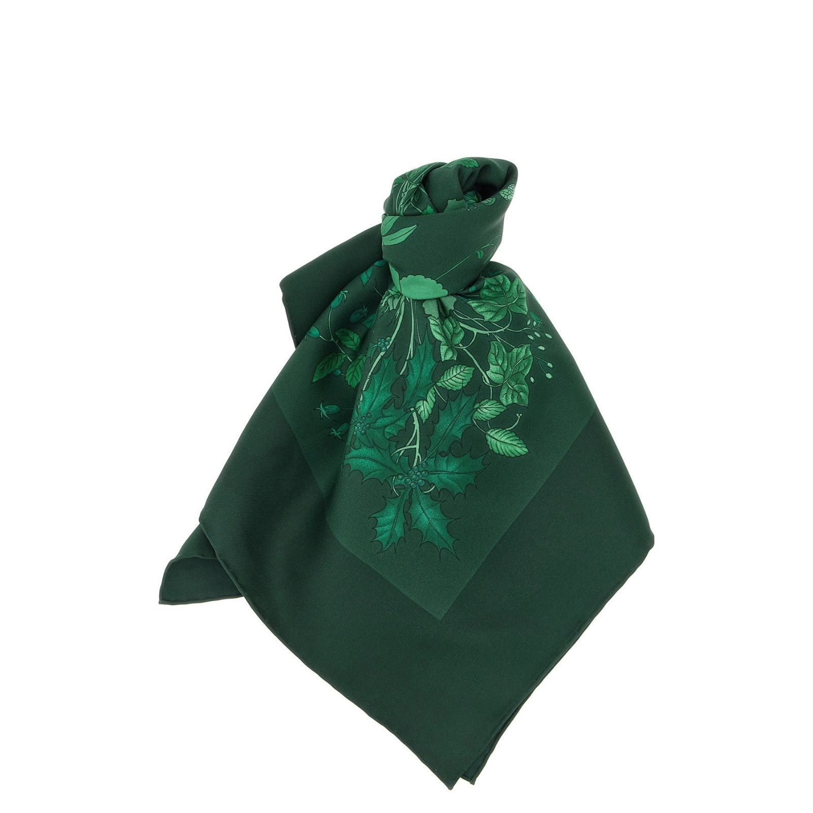 Gucci GUCCI Green Silk Scarf New & Authentic Size ONE SIZE - 1 Thumbnail