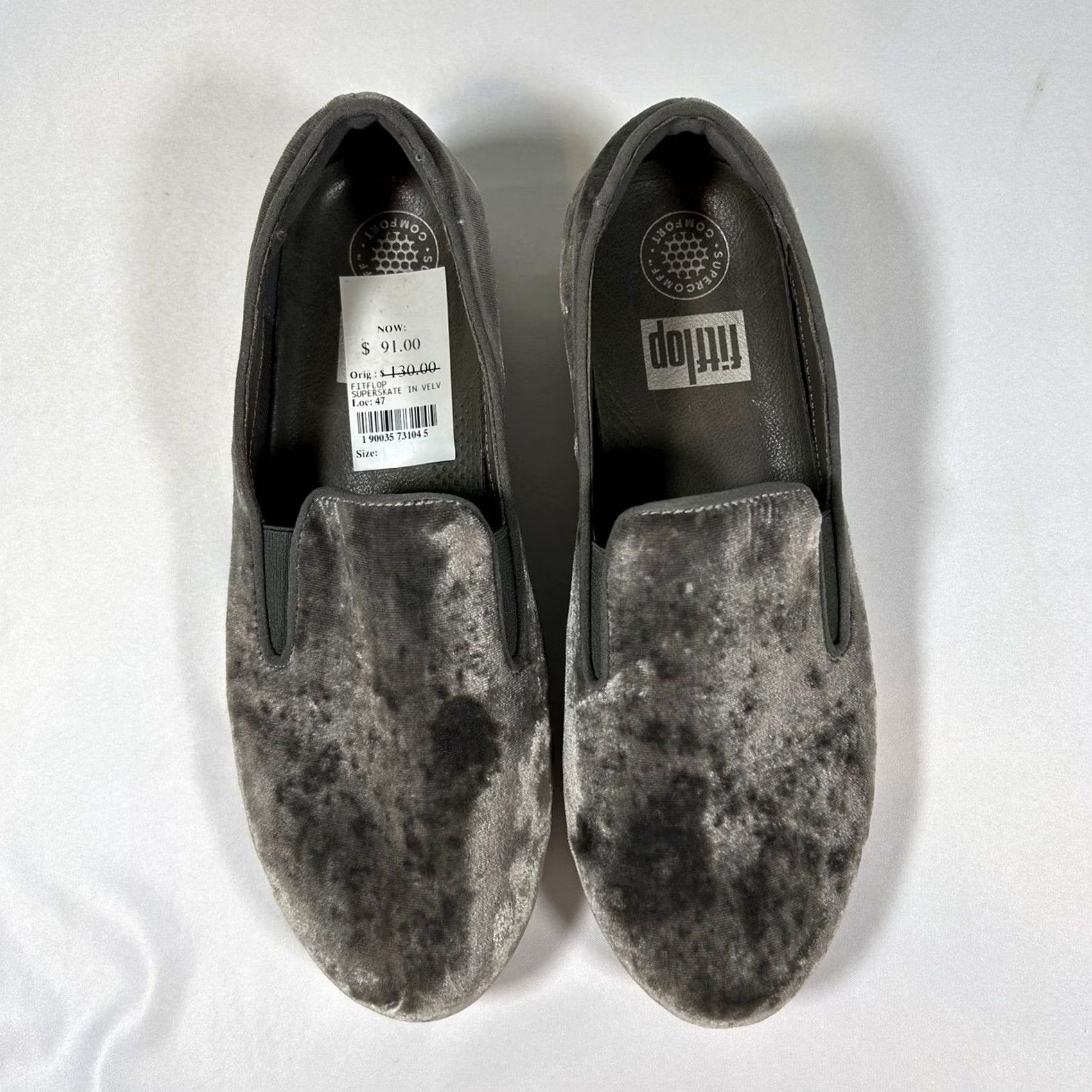Vintage FitFlop Superskate Velvet Slip-On Platform Loafer Womens 6.5 Grey Size US 7 / IT 37 - 2 Thumbnail