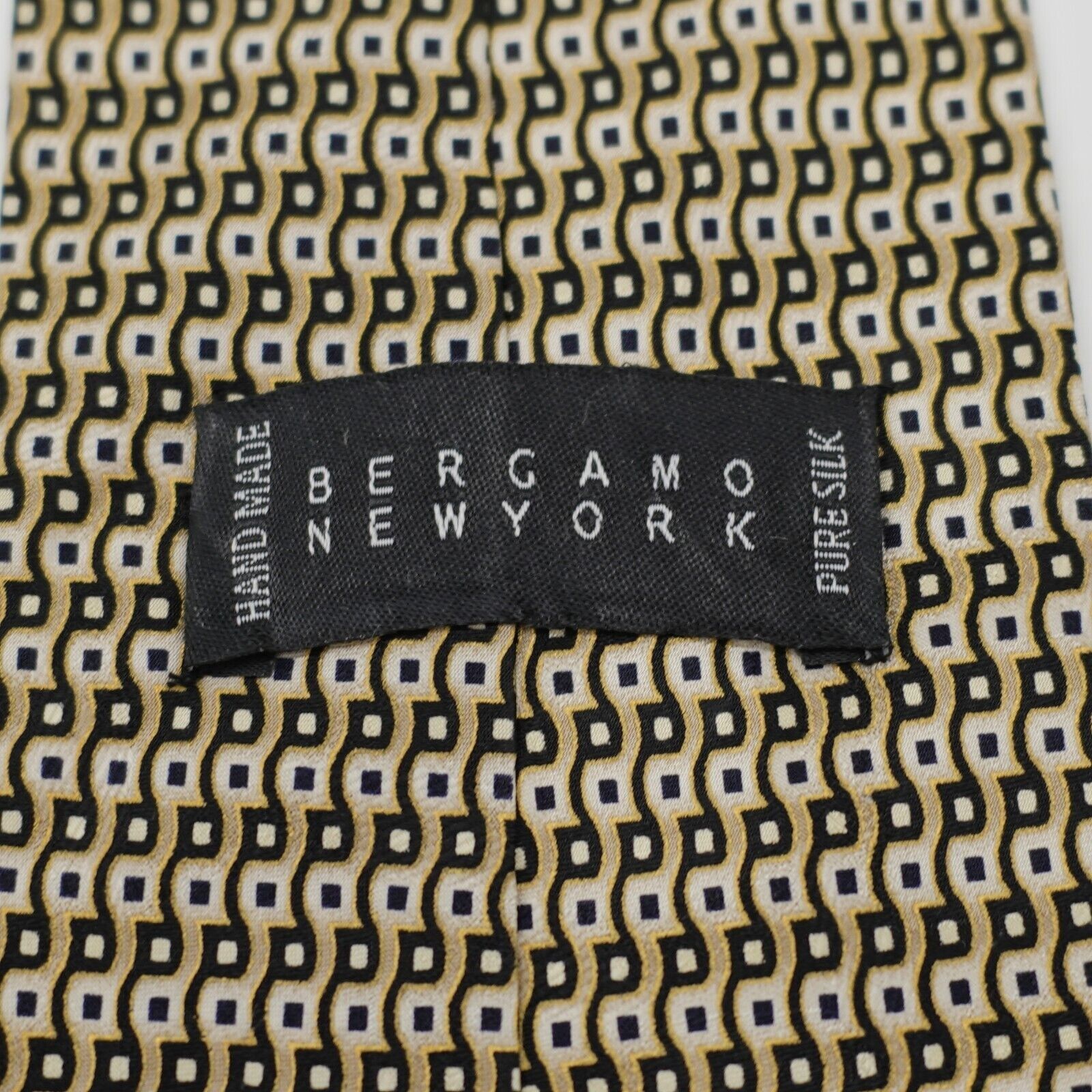 Bergamo New York Bergamo New York Black Tan Blue Abstract Geometric Print Sil Size ONE SIZE - 3 Thumbnail