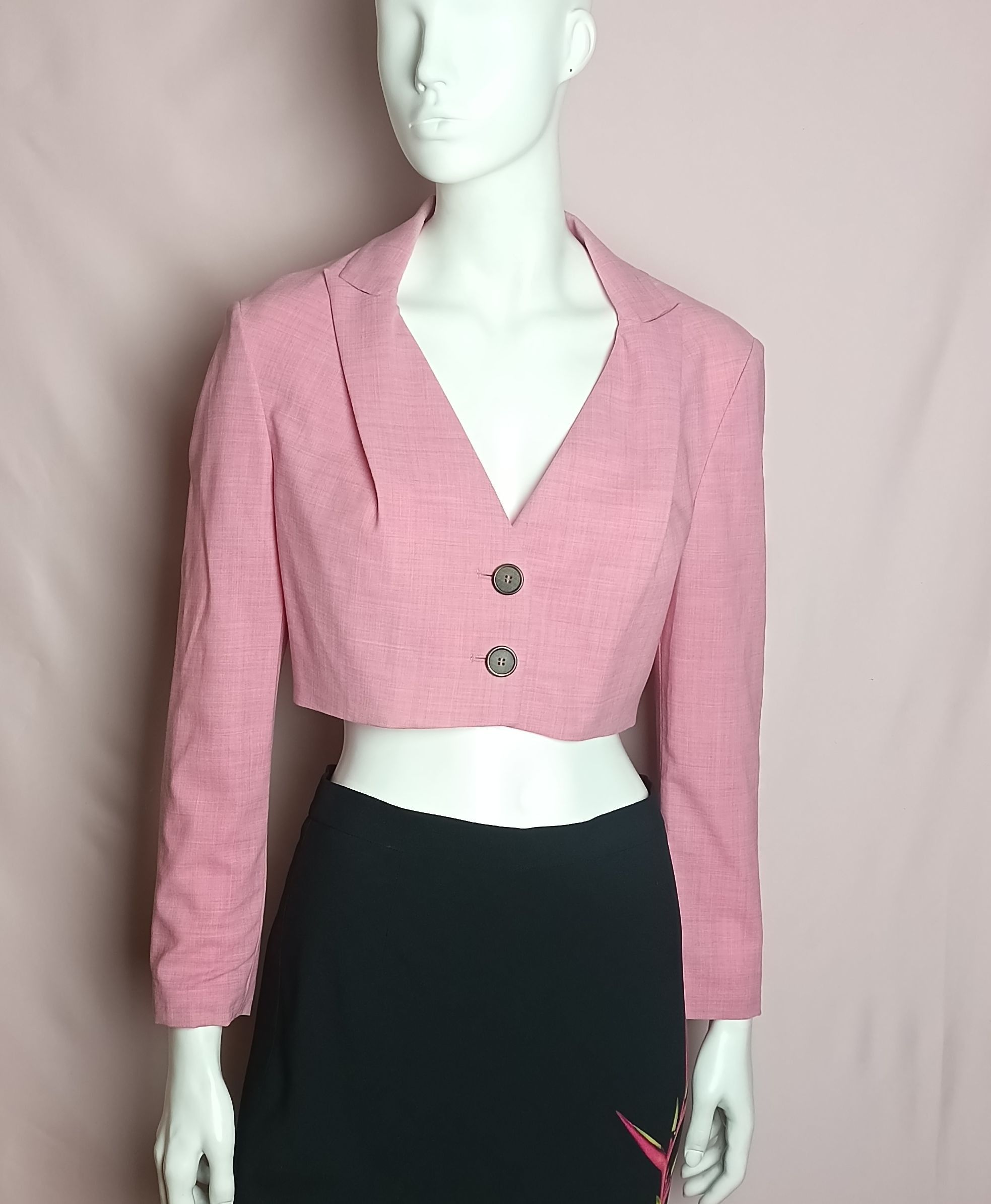 Talbot Runhof Two-Button Cropped Jacket Pink EU 38