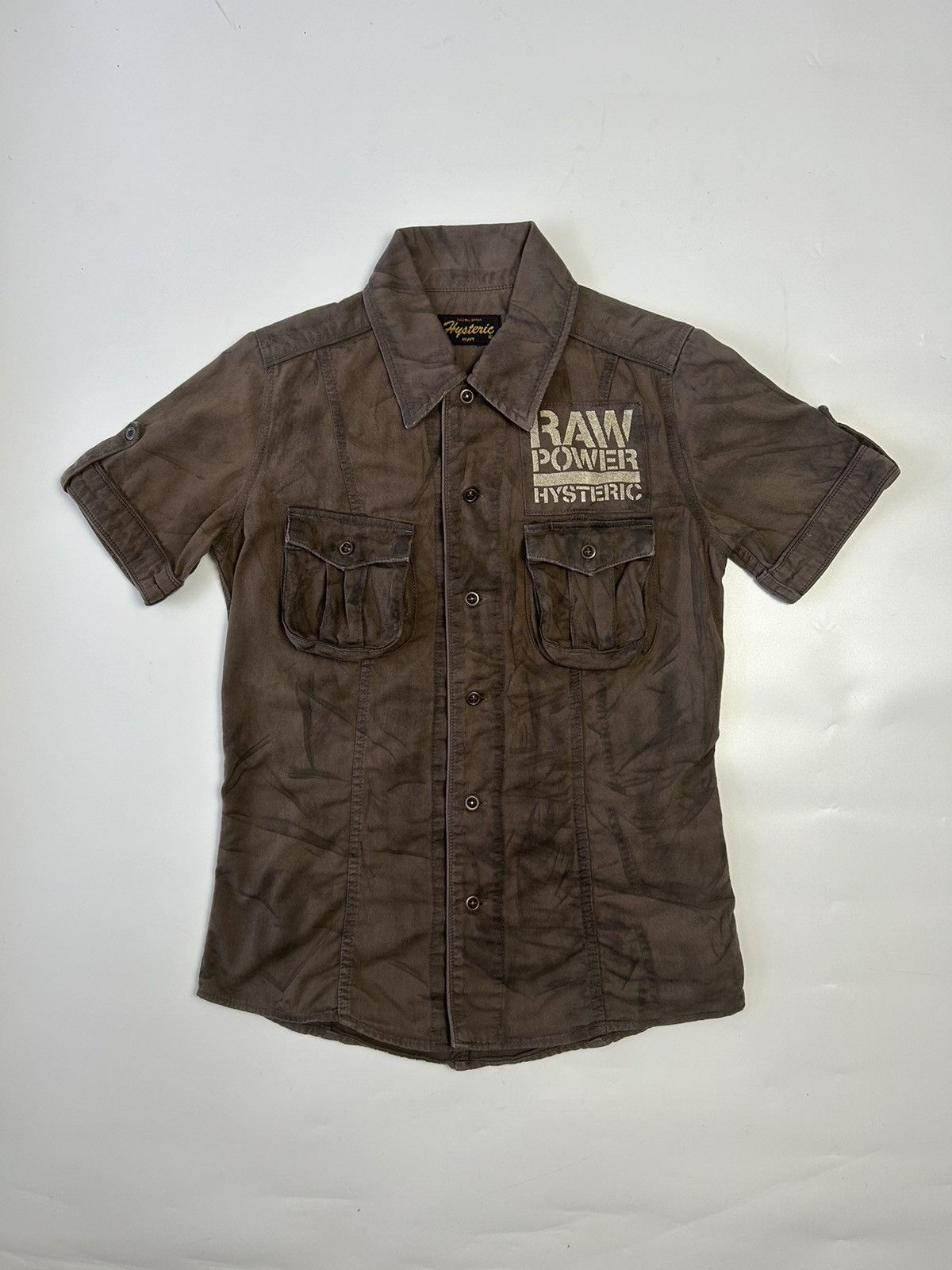 HYSTERIC GLAMOUR BROWN BUTTON UP SHIRT