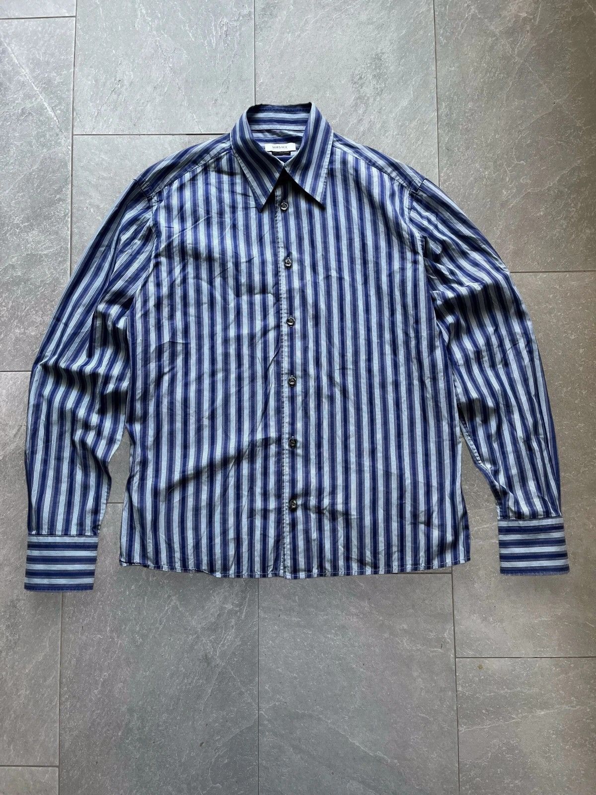 Versace Versace Collection Size 15 1/2 | 39 L Shirt Stripped 2010s Size US L / EU 52-54 / 3 - 1 Thumbnail
