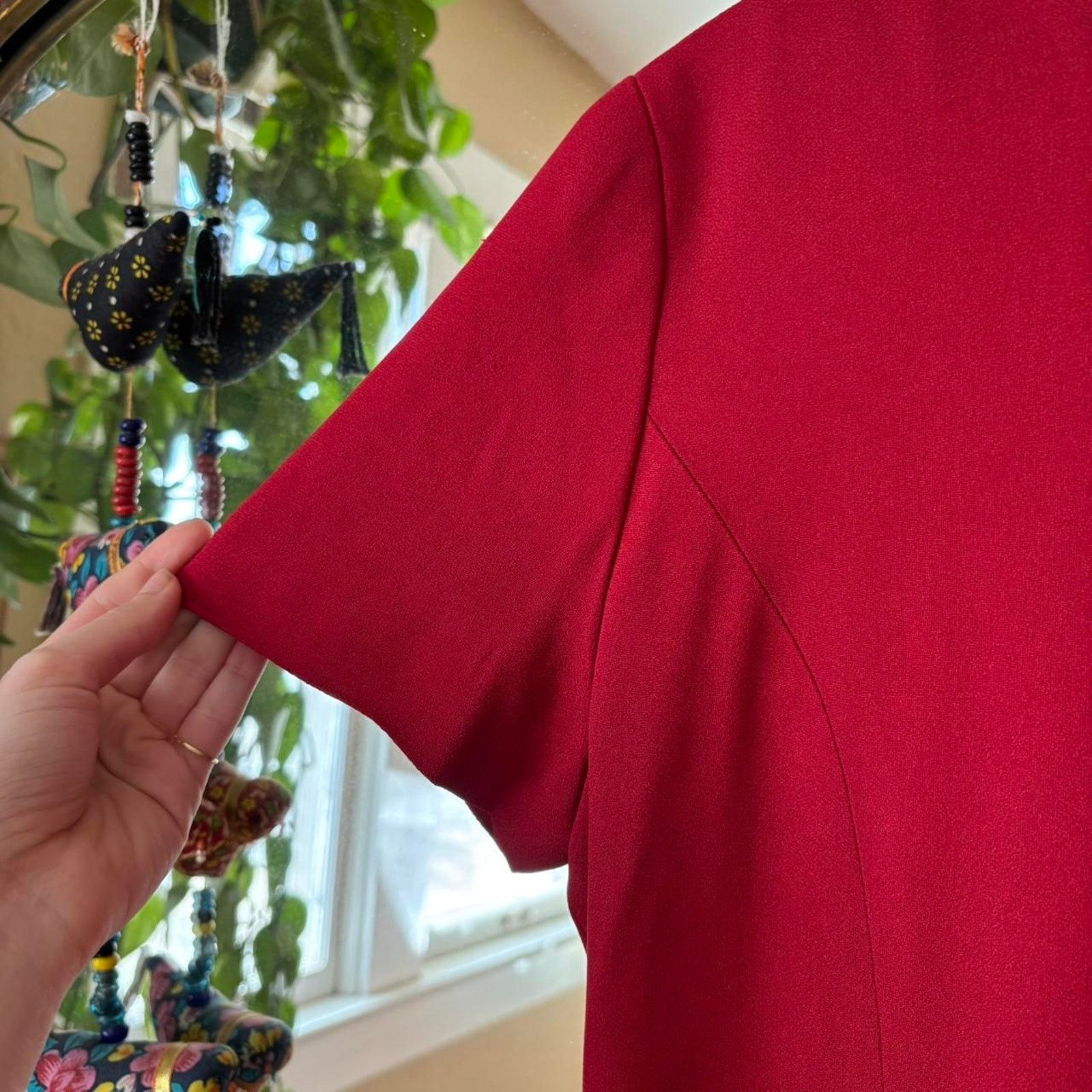 Ann Taylor Vintage 90s Ann Taylor Red Button Back Dress 6 Retro Classic Size M / US 6-8 / IT 42-44 - 5 Thumbnail