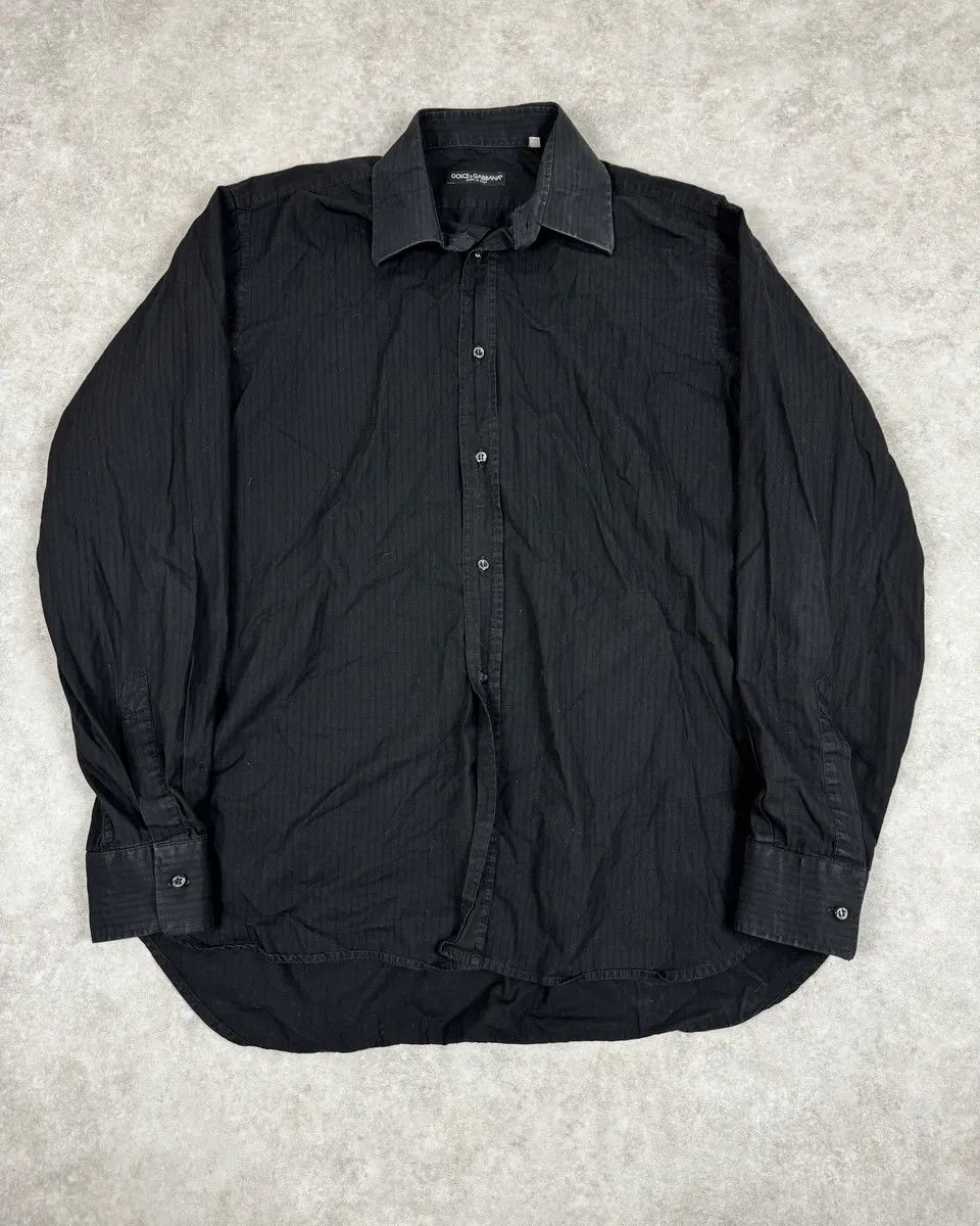 Dolce & Gabbana 2000s Dolce & Gabbana Black Striped Classic Shirt Size US M / EU 48-50 / 2 - 1 Thumbnail