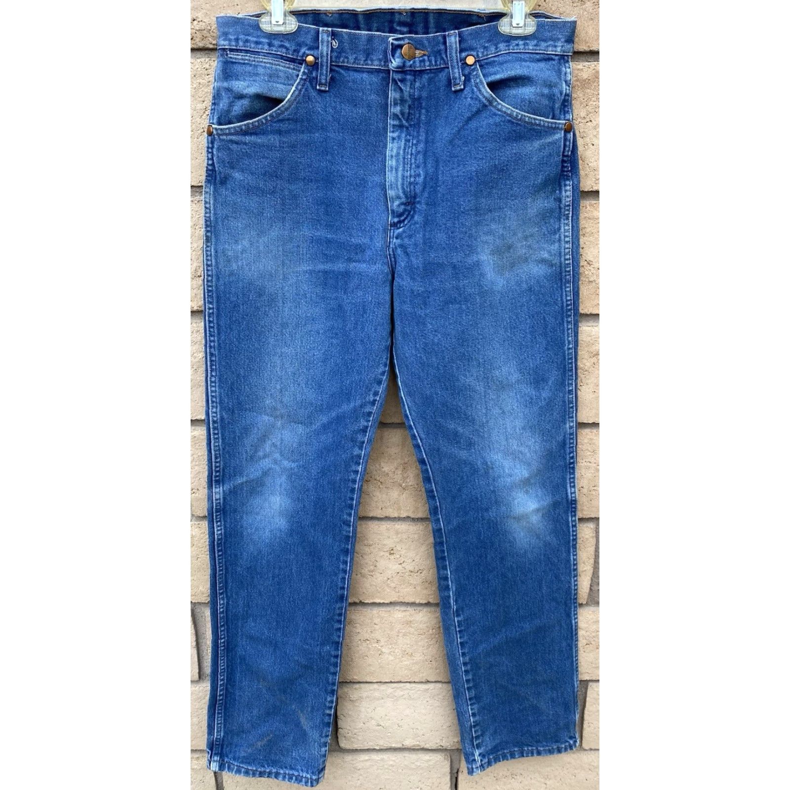 Wrangler Wrangler Jeans 13MWZ Cotton Size 32 x 34 Inseam 33 Blue Cowboy 5-Pocket Denim Wrangler Men Regular Vintage Style See Pics Size US 32 / EU 48 - 2 Thumbnail