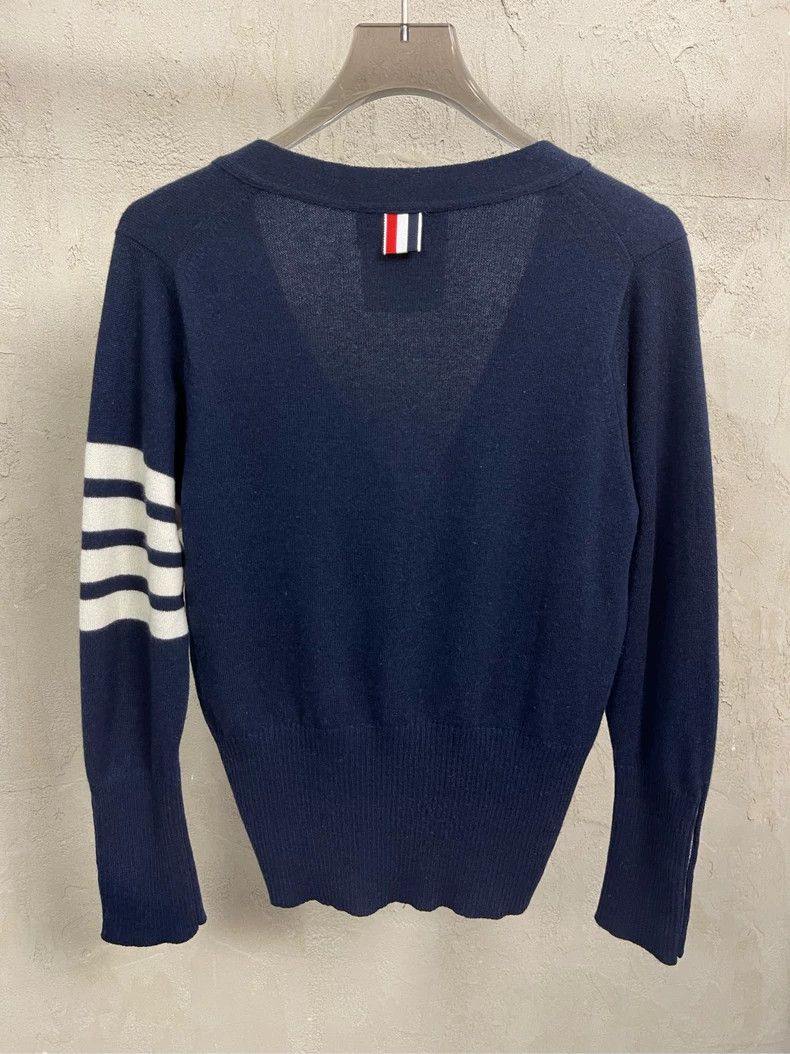 Thom Browne Thom Browne Dark blue four-striped wool cardigan jacket 250 Size US S / EU 44-46 / 1 - 4 Thumbnail