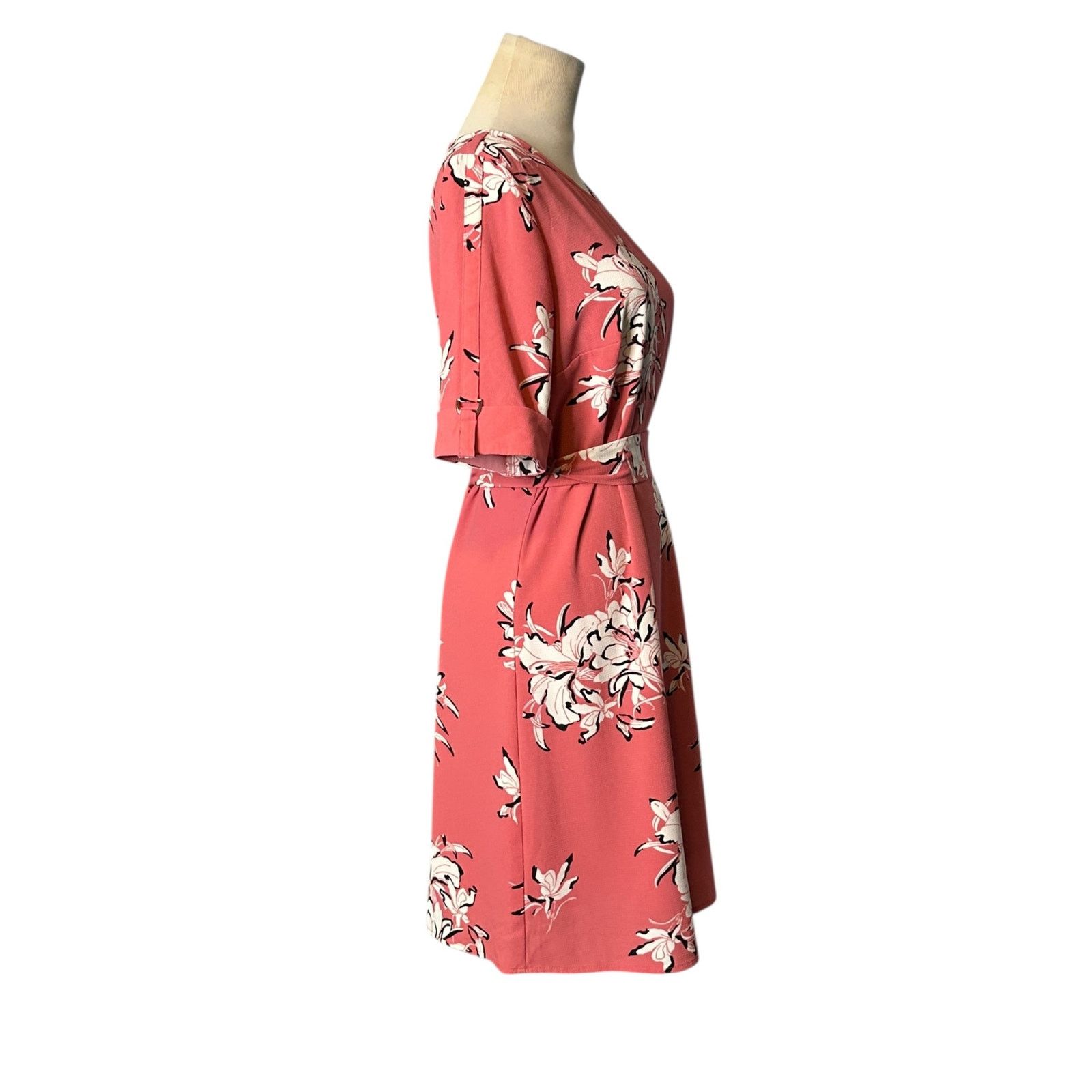 Worthington Worthington pink floral short sleeves mini dress size Small Size S / US 4 / IT 40 - 8 Thumbnail