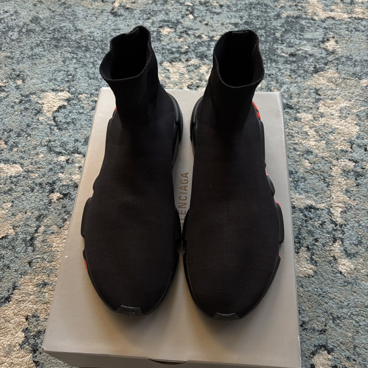 Balenciaga Balenciaga Speed 2.0 Graffiti Black Red Size 11 Worn Lightly Size US 11 / EU 44 - 3 Thumbnail