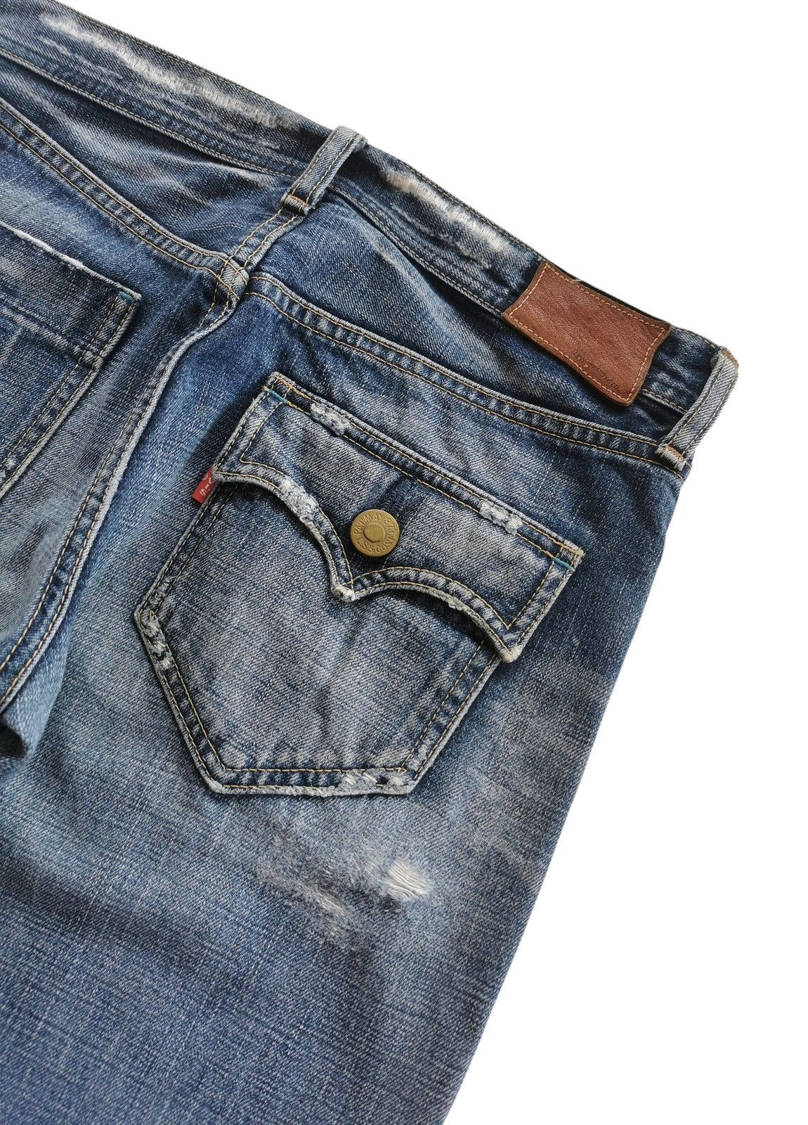 Levi's Levi’s Selvedge Bootcut Flare Jeans Distressed Vintage Denim Size 30" / US 8 / IT 44 - 5 Thumbnail