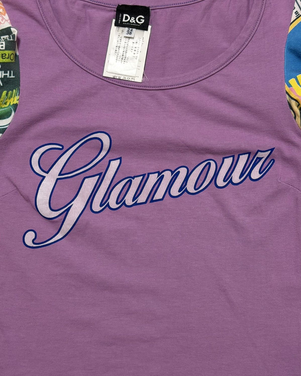 Dolce & Gabbana D&G S/S 2002 “Glamour” Graphic Frill Sleeve T-Shirt Size XS / US 0-2 / IT 36-38 - 3 Thumbnail