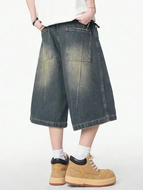 Japanese Brand WASHED vintage Y2K denim jorts OPIUM Size US 34 / EU 50 - 3 Thumbnail