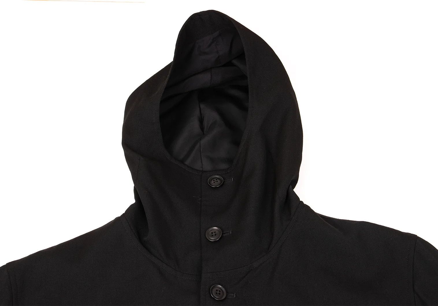 Yohji Yamamoto Yohji Yamamoto Black Wool Gabardine Long Coat Size US L / EU 52-54 / 3 - 4 Thumbnail