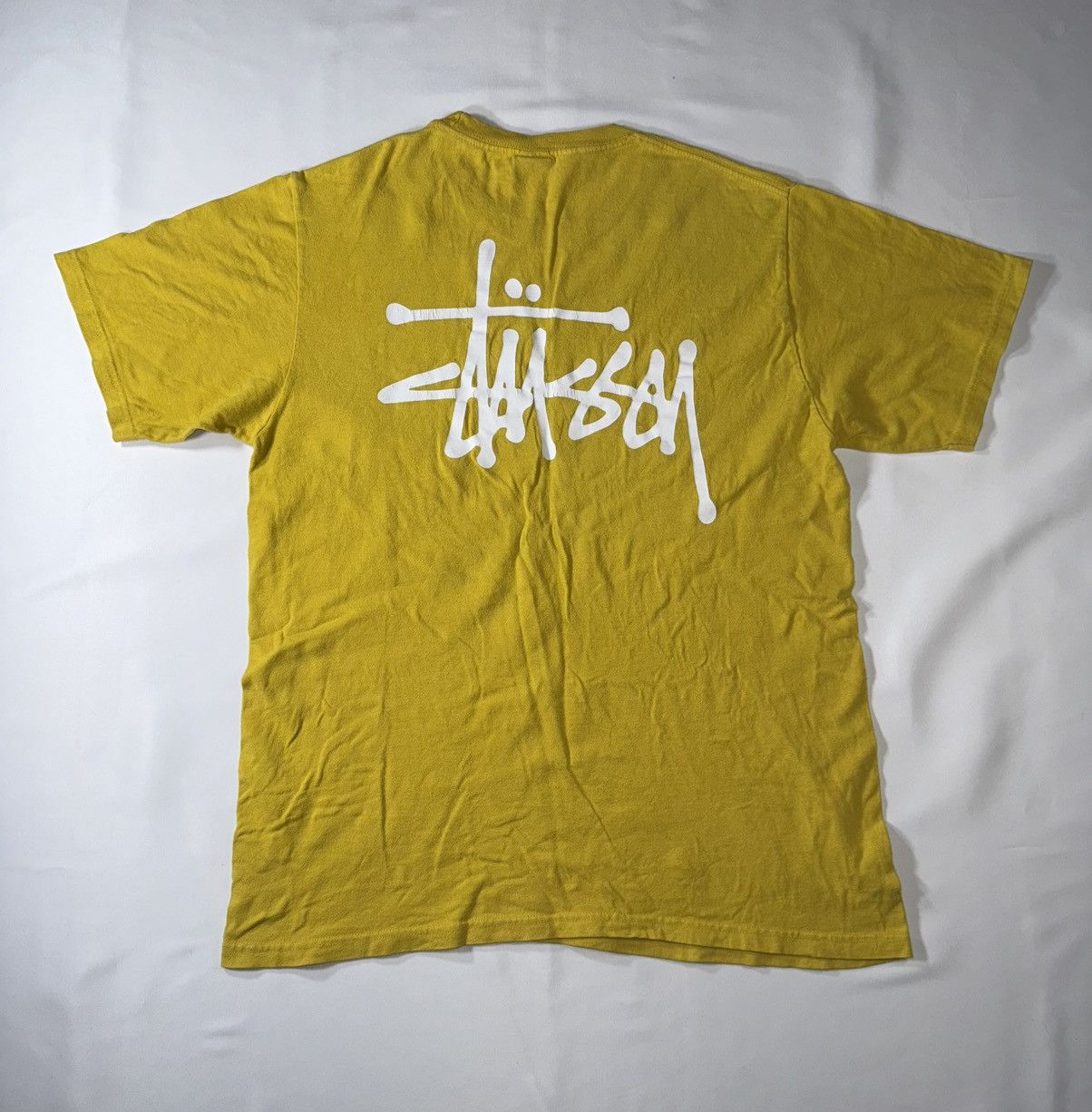 Stussy Yellow Stussy White Logo T Shirt Size US M / EU 48-50 / 2 - 2 Thumbnail