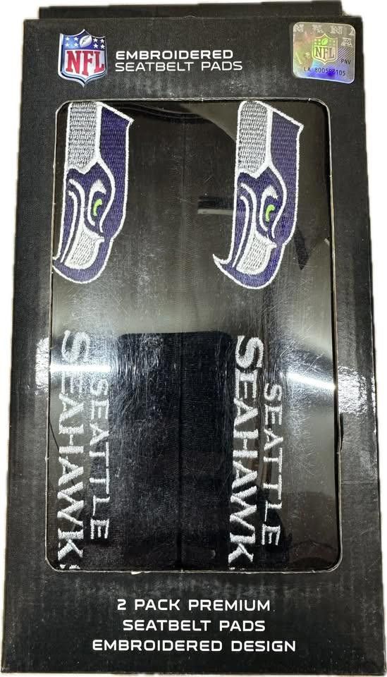 Designer Seattle Seahawks Seat Belt Pad Cover Embroidered Size ONE SIZE - 1 Thumbnail