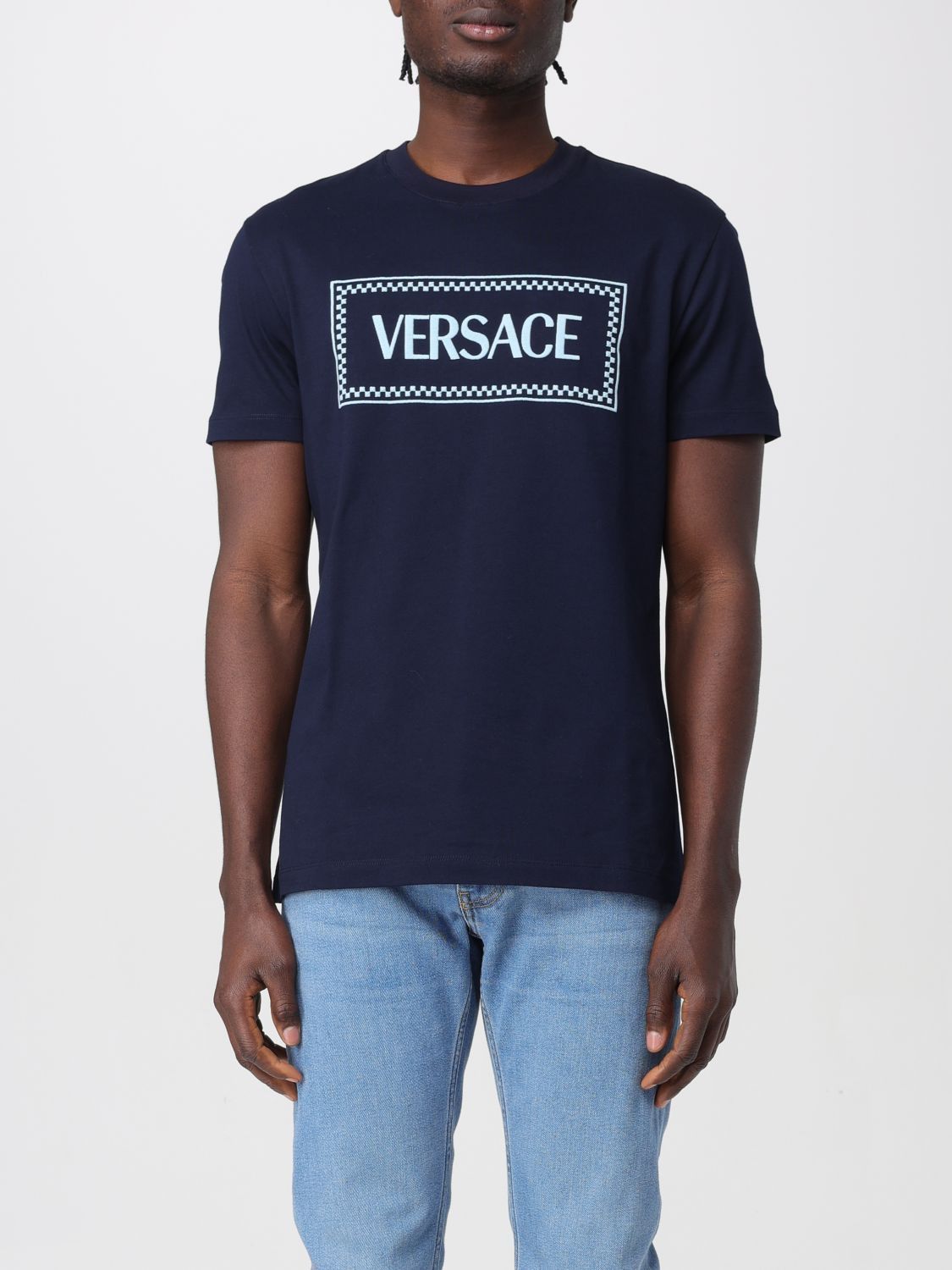 image of Versace T-Shirt Men Navy (Size Small)