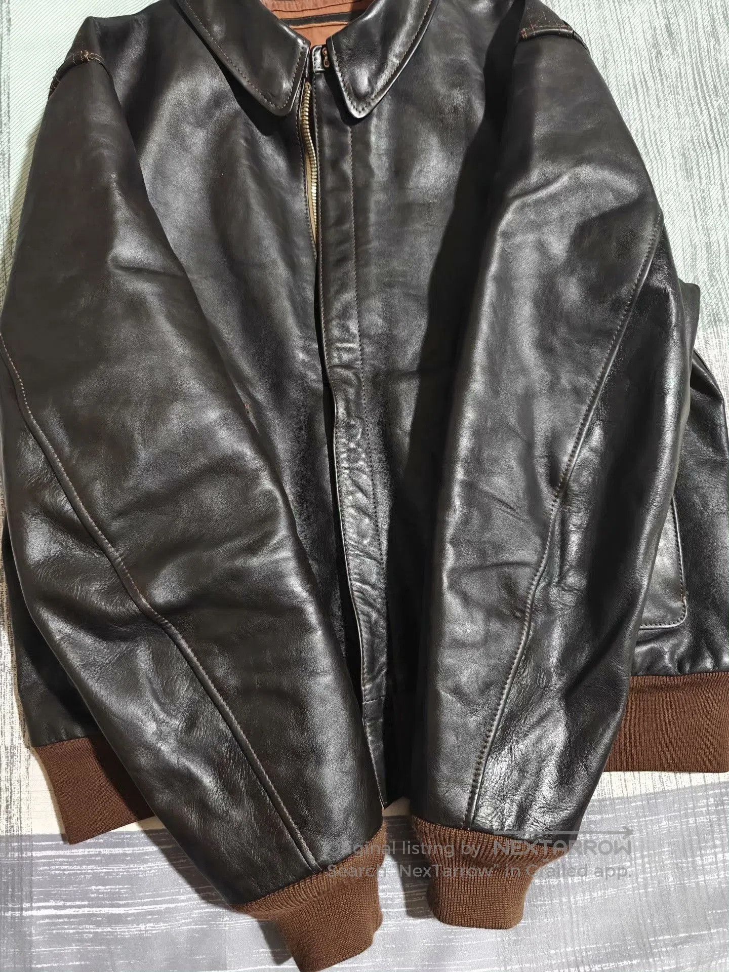Vintage A2 Himalayan Leather Flight Jacket. Size US S / EU 44-46 / 1 - 3 Thumbnail