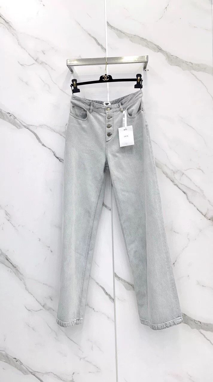 Dior Dior Gray Wide-Leg Jeans Size 38" / US 16 / IT 52 - 1 Thumbnail