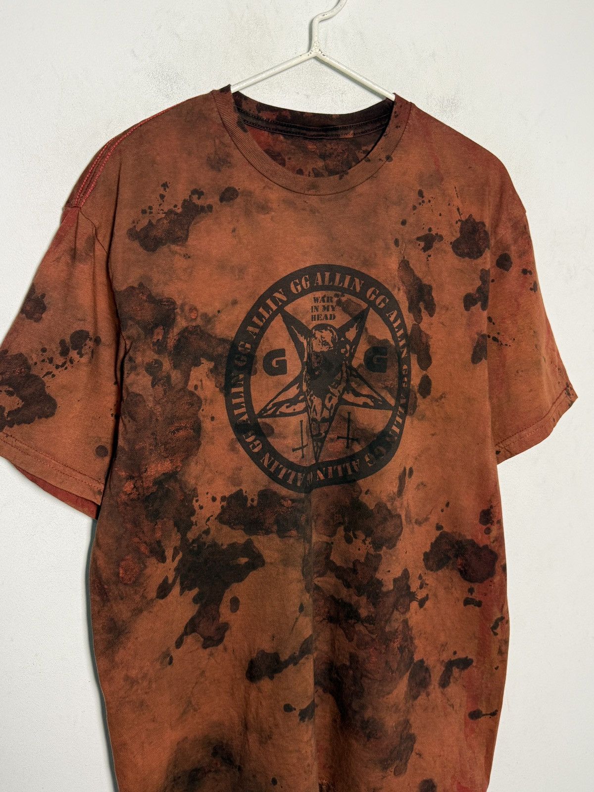 Band Tees GG Allin graphic tee with custom hand dyed treatment. Size US L / EU 52-54 / 3 - 3 Thumbnail