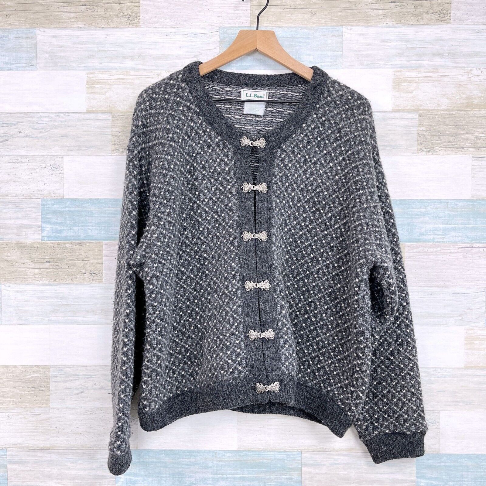 L.L. Bean LL Bean Vintage Birdseye Cardigan Sweater Norway Womens L Size L / US 10 / IT 46 - 2 Thumbnail