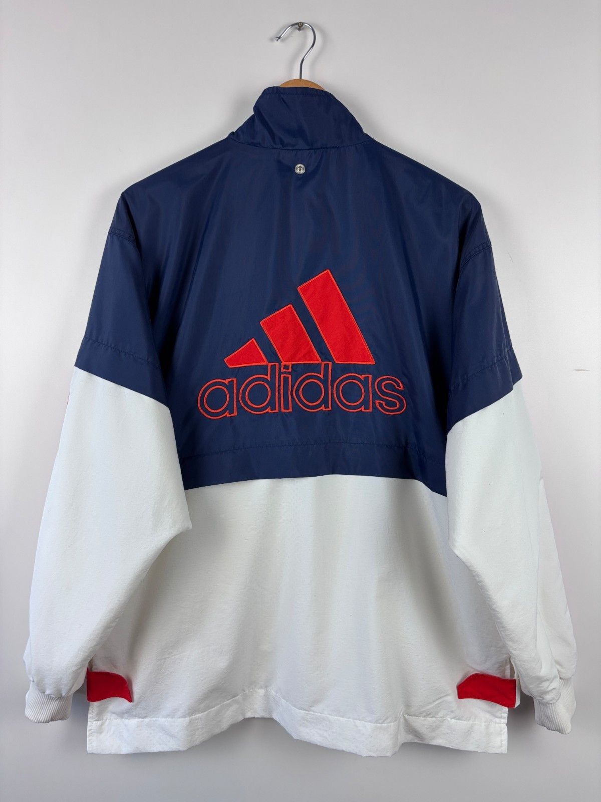 Adidas Vintage Adidas Big Logo Track Jacket Blue White Mens Size M Size US M / EU 48-50 / 2 - 1 Thumbnail