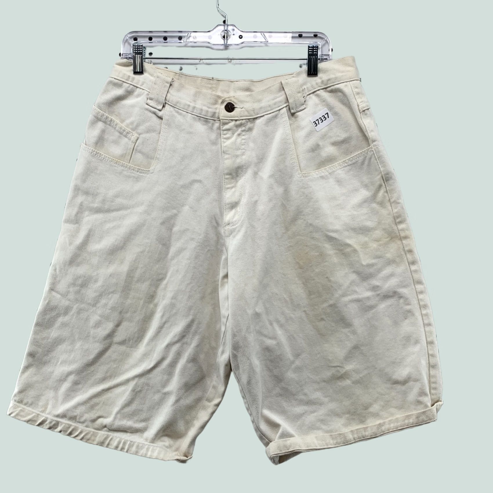 Vintage Vintage Menace Denim Beige Shorts Mens 30X13.5 Embroidered Skateboard USA Jnco Size US 30 / EU 46 - 1 Thumbnail