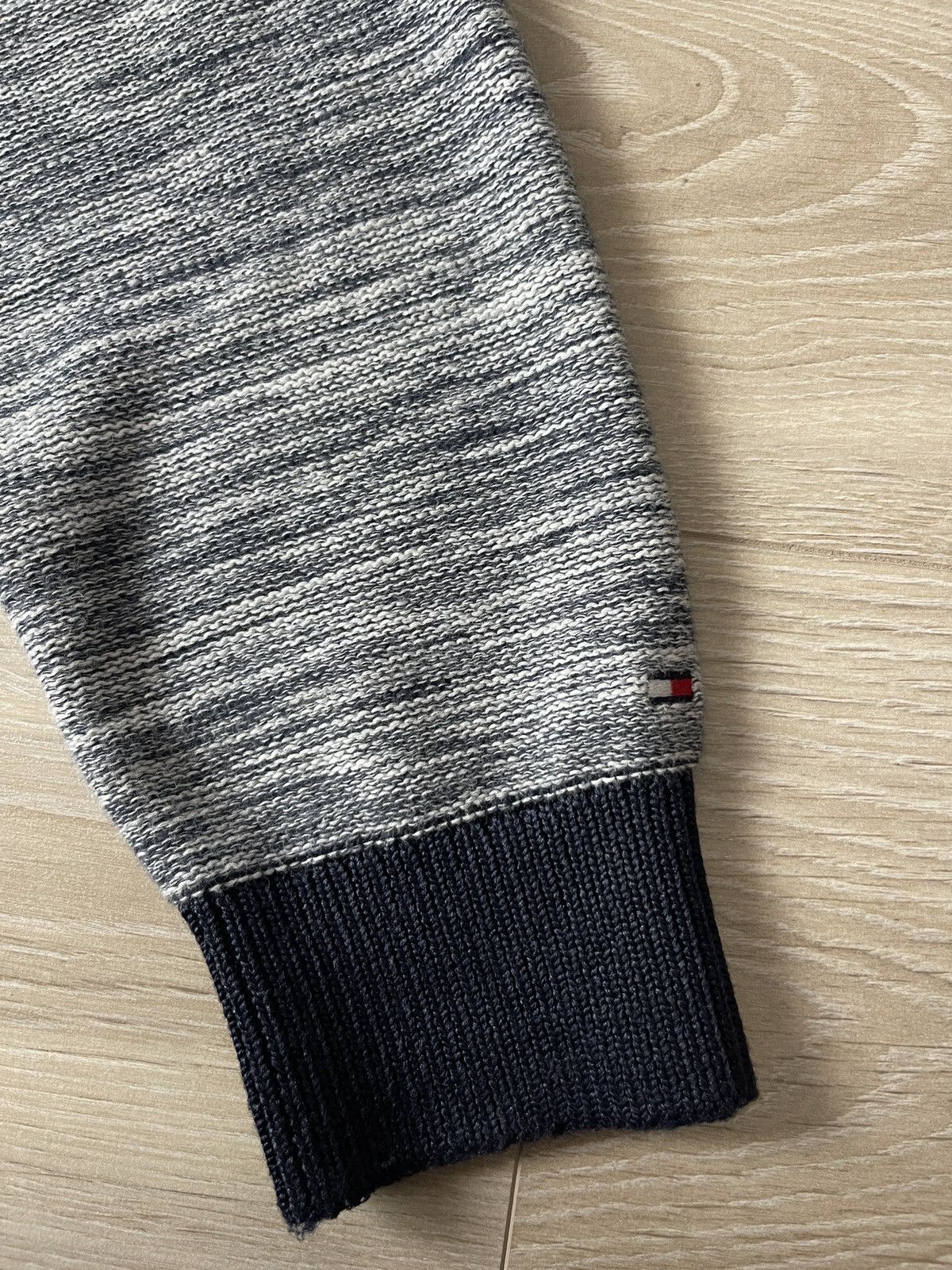 Tommy Hilfiger Tommy Hilfiger Cotton Knit Sweater Mens XL Grey Navy Melange Size US XL / EU 56 / 4 - 9 Thumbnail