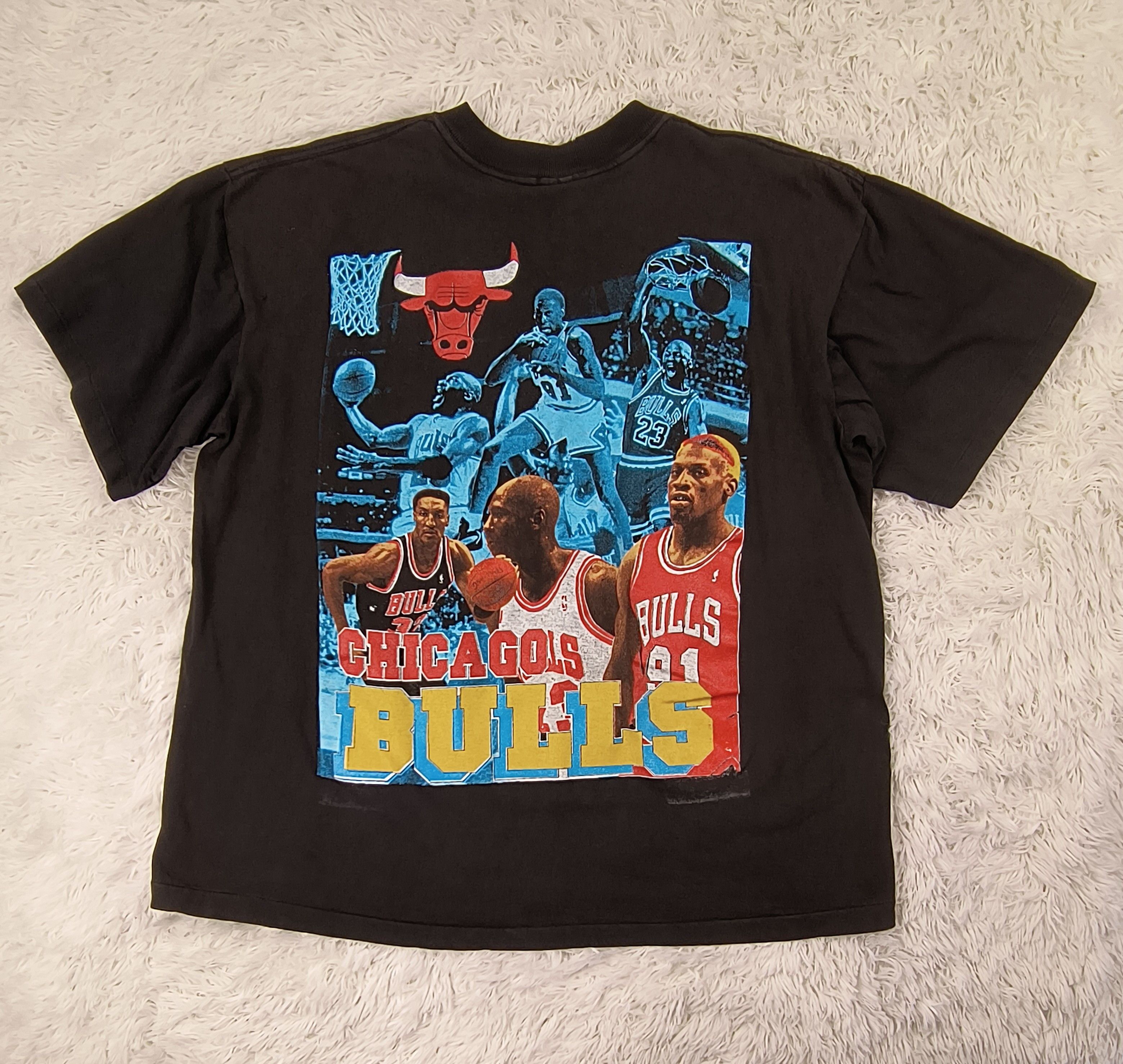 NBA Vintage Chicago bulls champion Jordan Rodman Pippen 1996 tee Size US XL / EU 56 / 4 - 5 Thumbnail